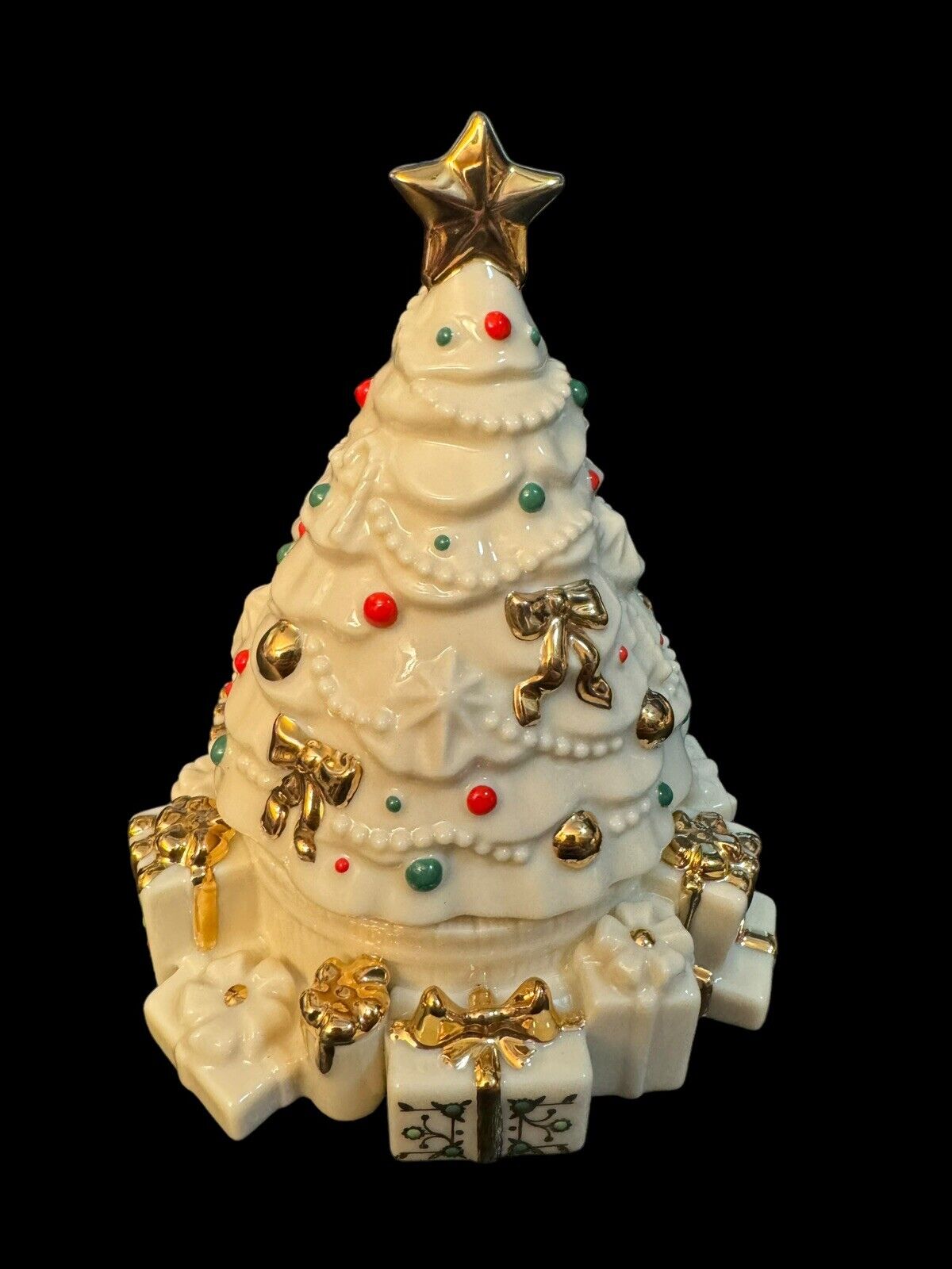Lenox Porcelain China Jewels Musical Christmas Tree Plays O Christmas Tree