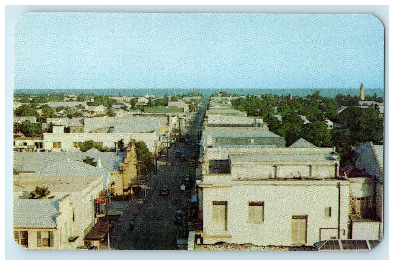 1953 Bird\'s Eye View Of Key West From Roof Of Concha Hotel Florida FL Postcard