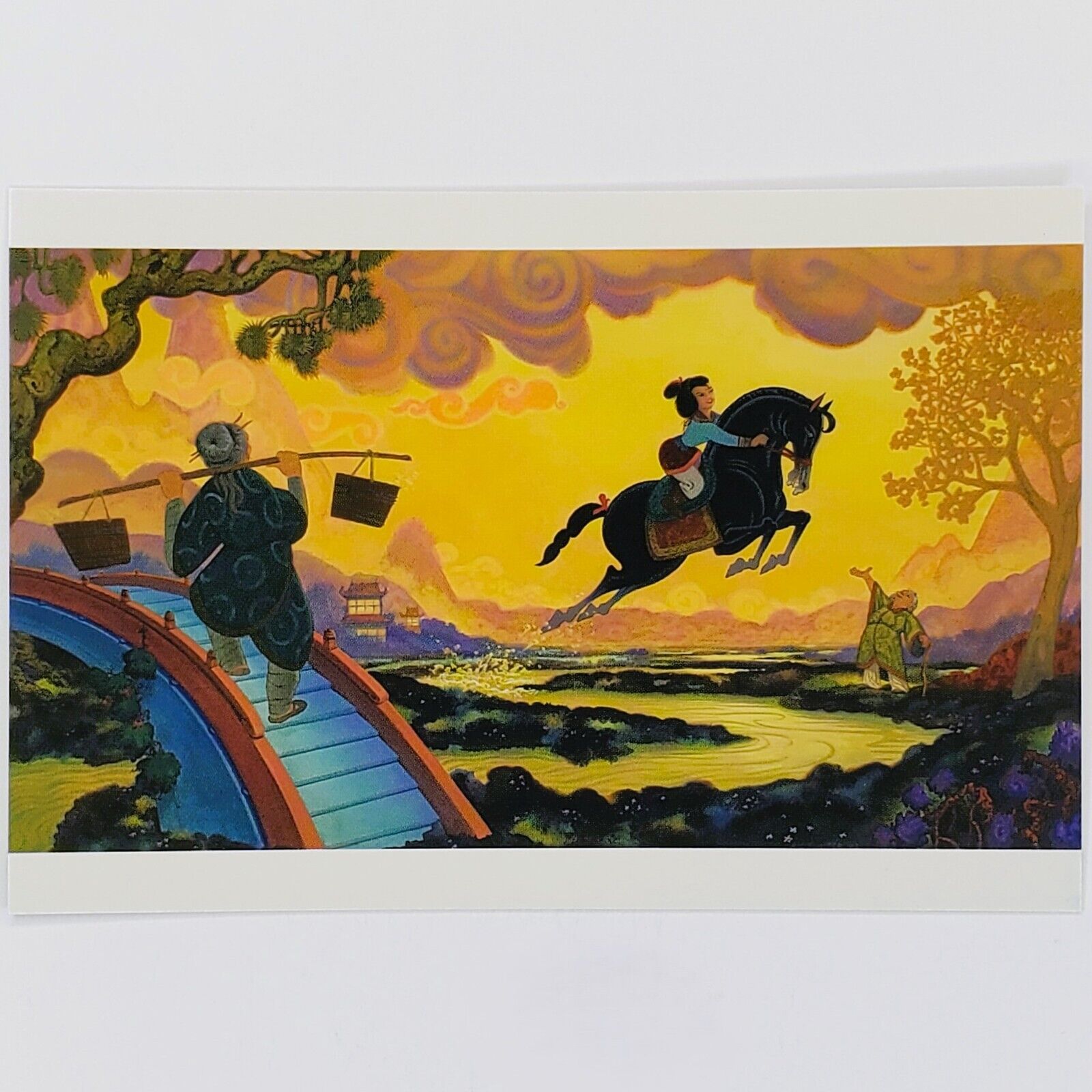 Mulan Postcard Kahn the Horse Watercolor Concept Art of Disney Princess Sluiter