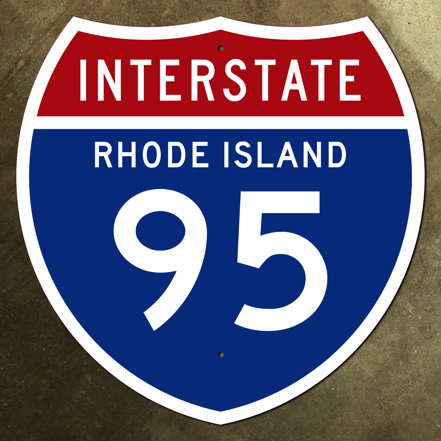 Rhode Island interstate route 95 highway marker road sign 1957 Providence 12x12
