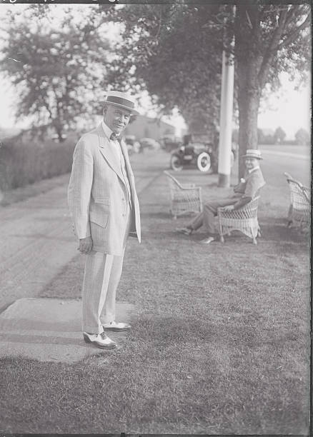 Steel Tycoon E. H. Gary Pausing at Polo Matches 1922 OLD PHOTO