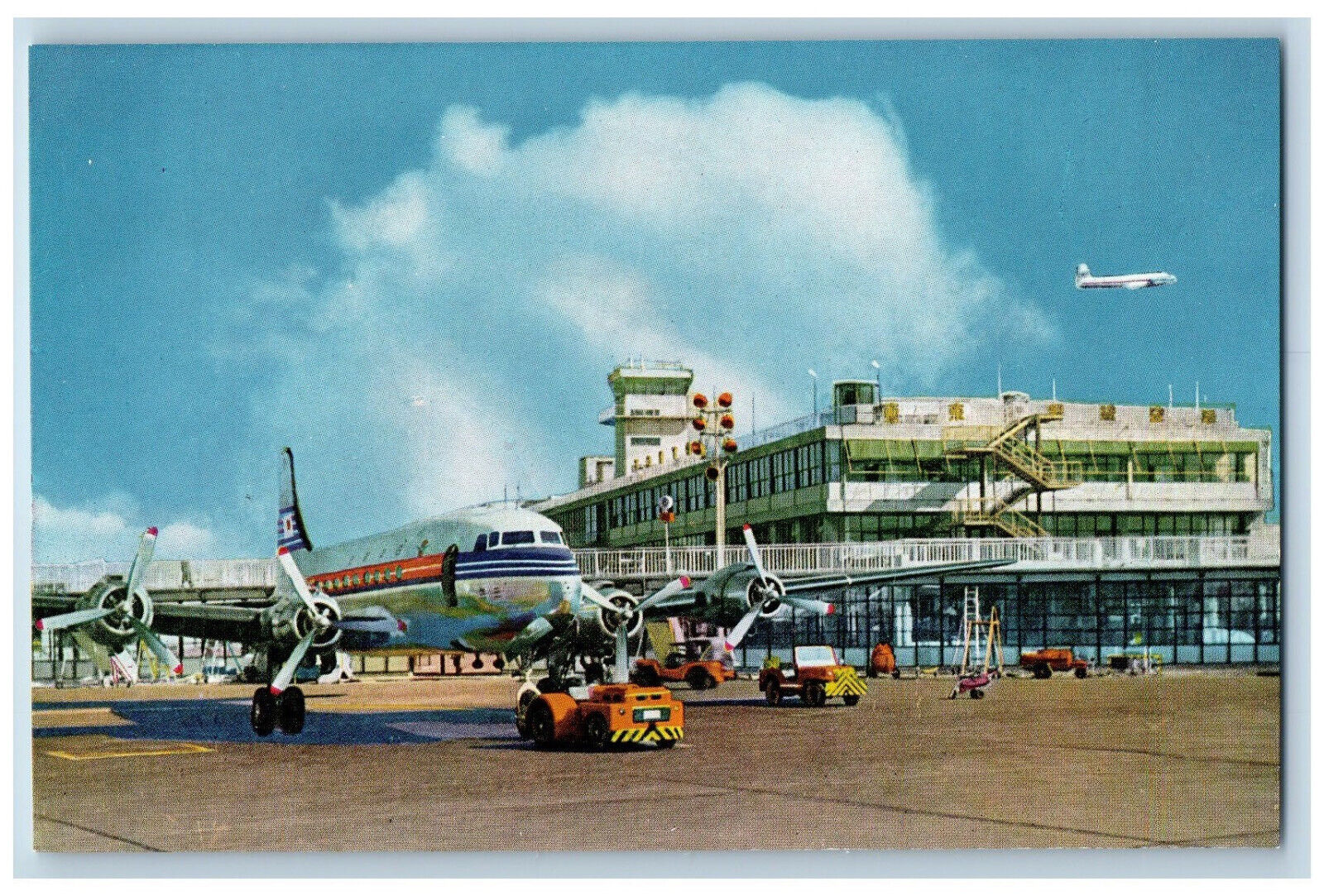 Japan Postcard Domestic Berthes Tokyo International Airport Airplane c1950\'s
