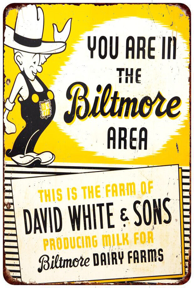 Biltmore Dairy Farms Vintage LOOK Reproduction metal sign TIN