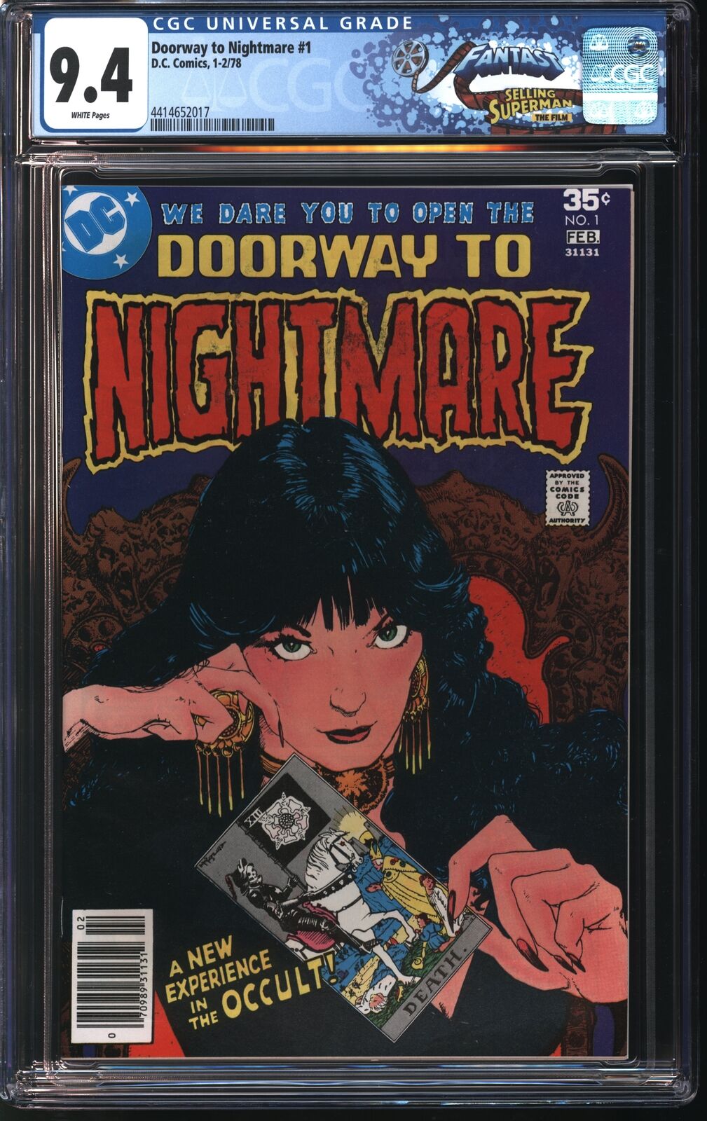 D.C Comics Doorway to Nightmare 1 2/78 FANTAST CGC 9.4 White Pages