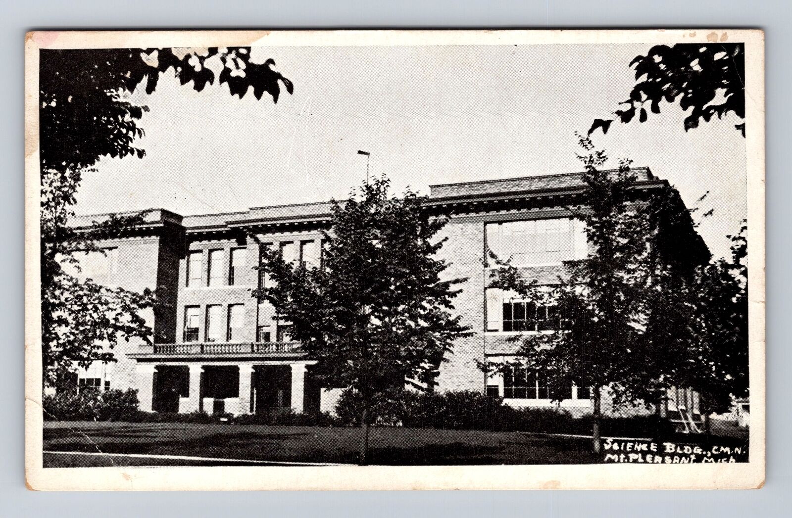 Mt Pleasant MI-Michigan, C.M.N Science Building, Antique Vintage Postcard