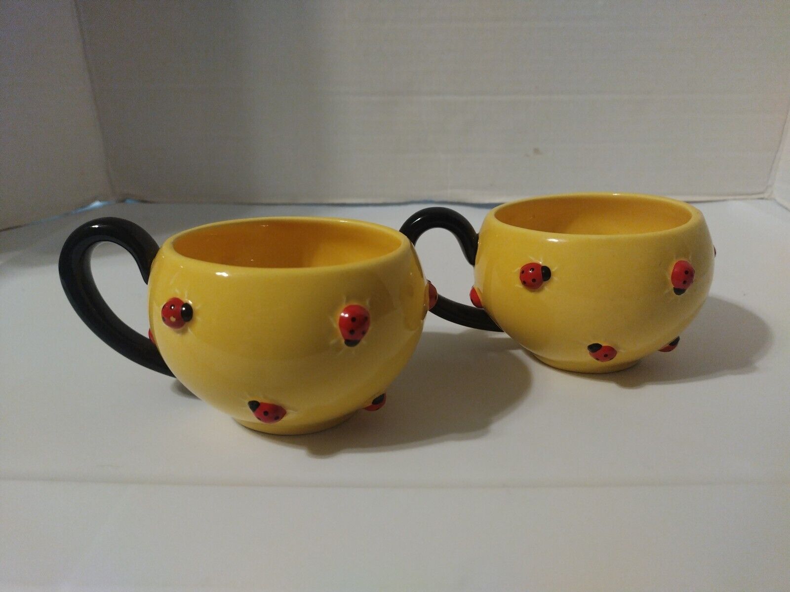 2 Vintage Rare Department 56 Ladybug Tea Coffee Cup 