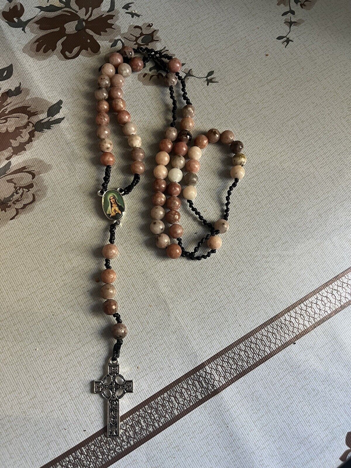 Golden Mica Crystal Rosary 