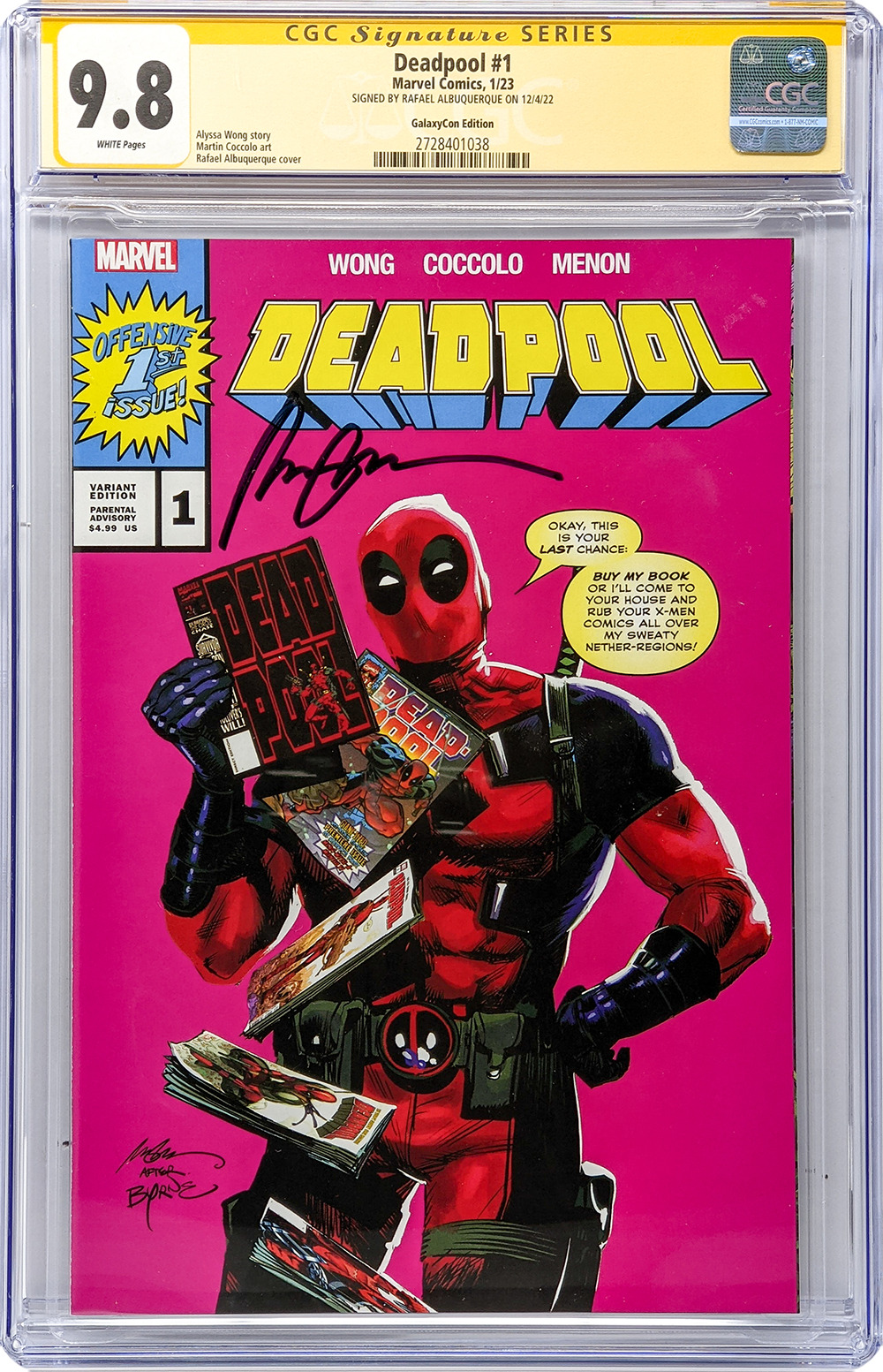 Marvel Deadpool #1 GalaxyCon Edition CGC SS 9.8 NM/Mint Signed Albuquerque