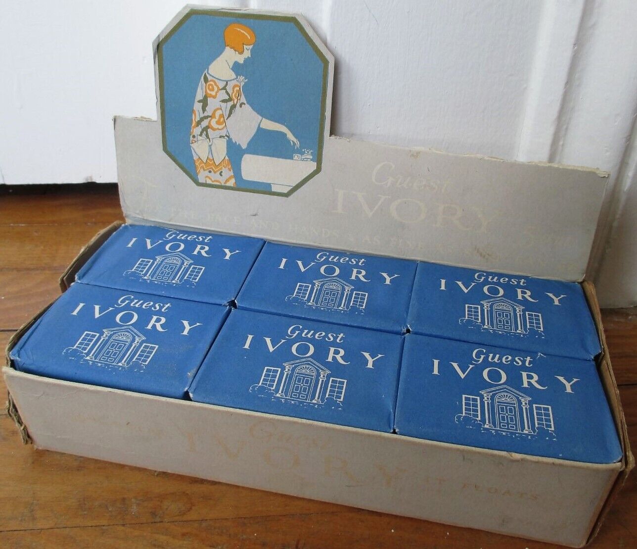 Ivory Soap Art Deco 1920s Original Store Display With 12 Unopened Bars, Super