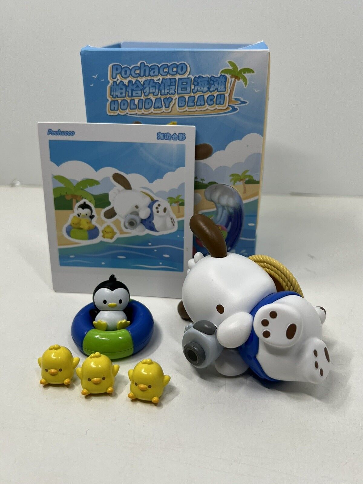 Sanrio Top Toy Holiday Beach Pochacco w/ Camera Scene Vinyl Figure New w/ Box