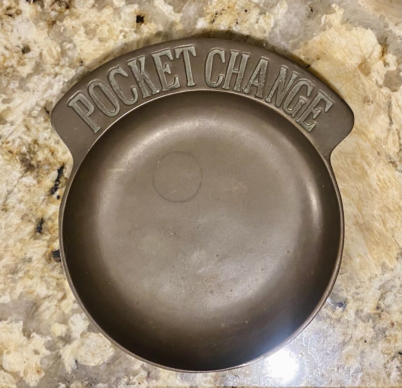 Vintage Brass Pocket Change Dish / Plate 5” Dia.