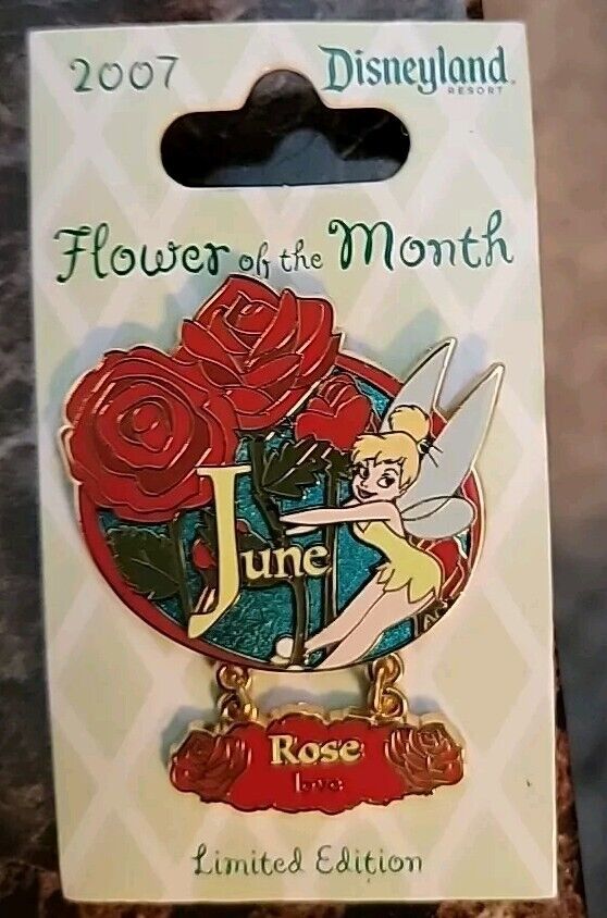 DisneyLand DL Tinker Bell Flower of the Month June Rose Pin LE 1000     K01