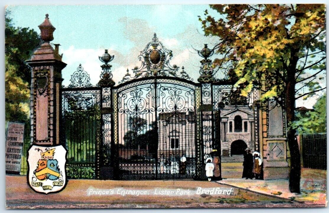 Postcard - Prince\'s Entrance, Lister Park - Bradford, England