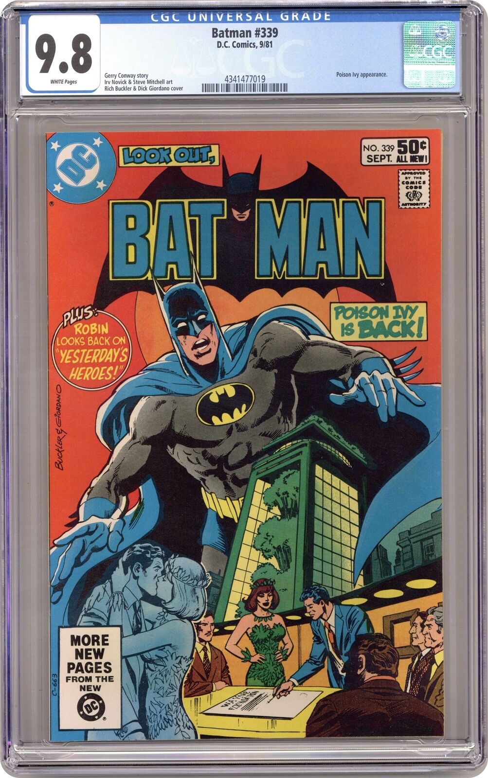Batman #339 CGC 9.8 1981 4341477019