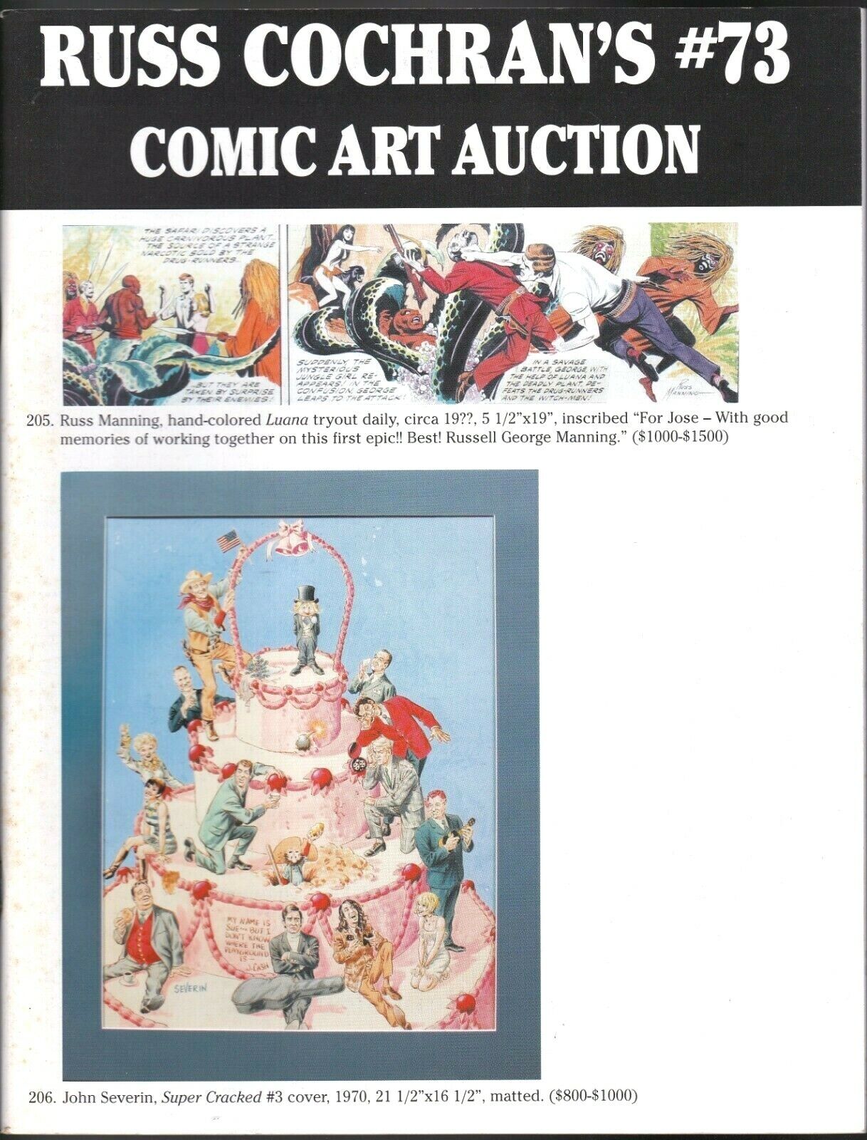 RUSS COCHRAN\'S COMIC ART AUCTION # 73 2005 JOHNNY CRAIG EC COMICS MOON GIRL
