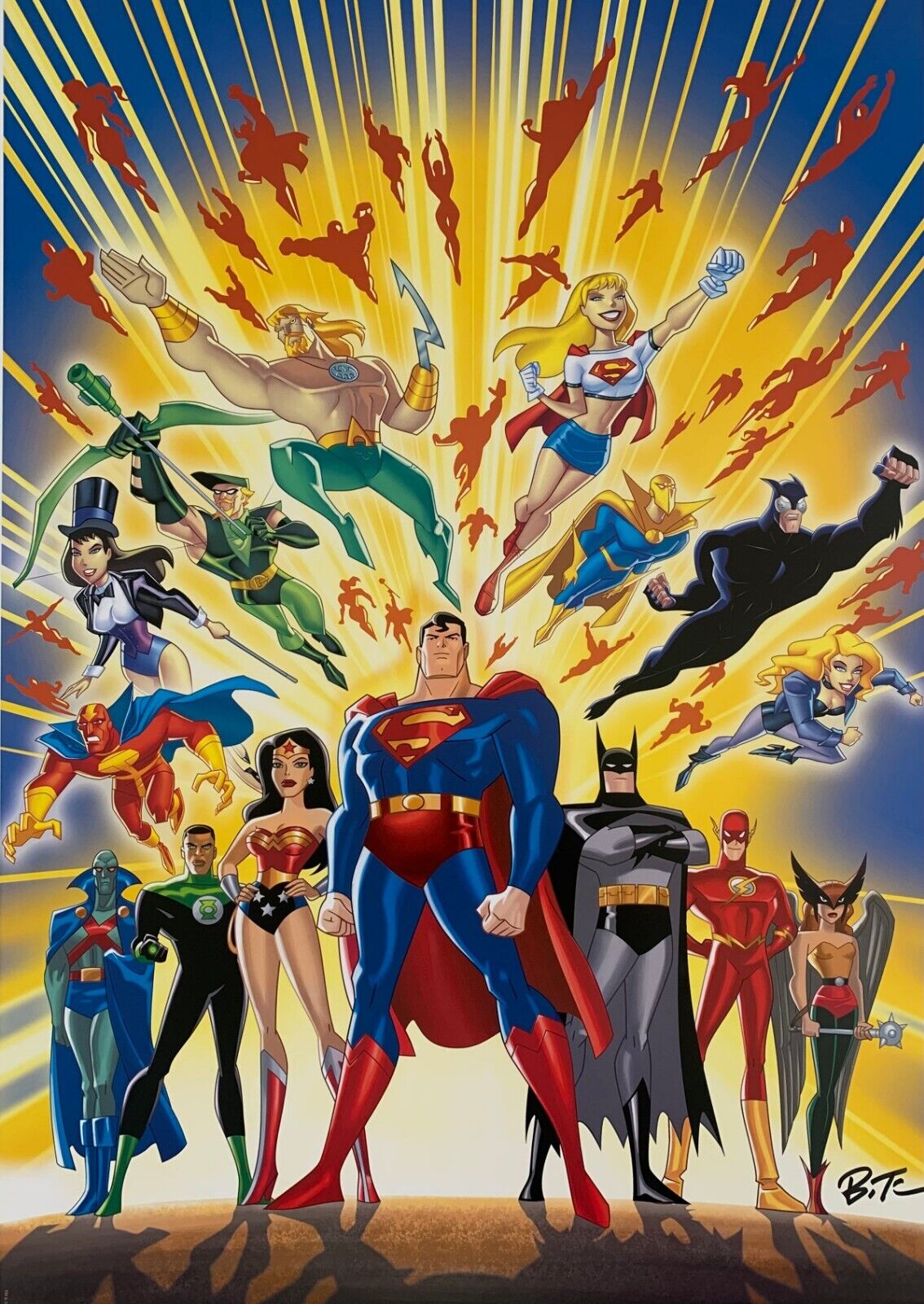 Bruce Timm SIGNED Guardians of Justice DC Giclee Limited Ed Litho of 500