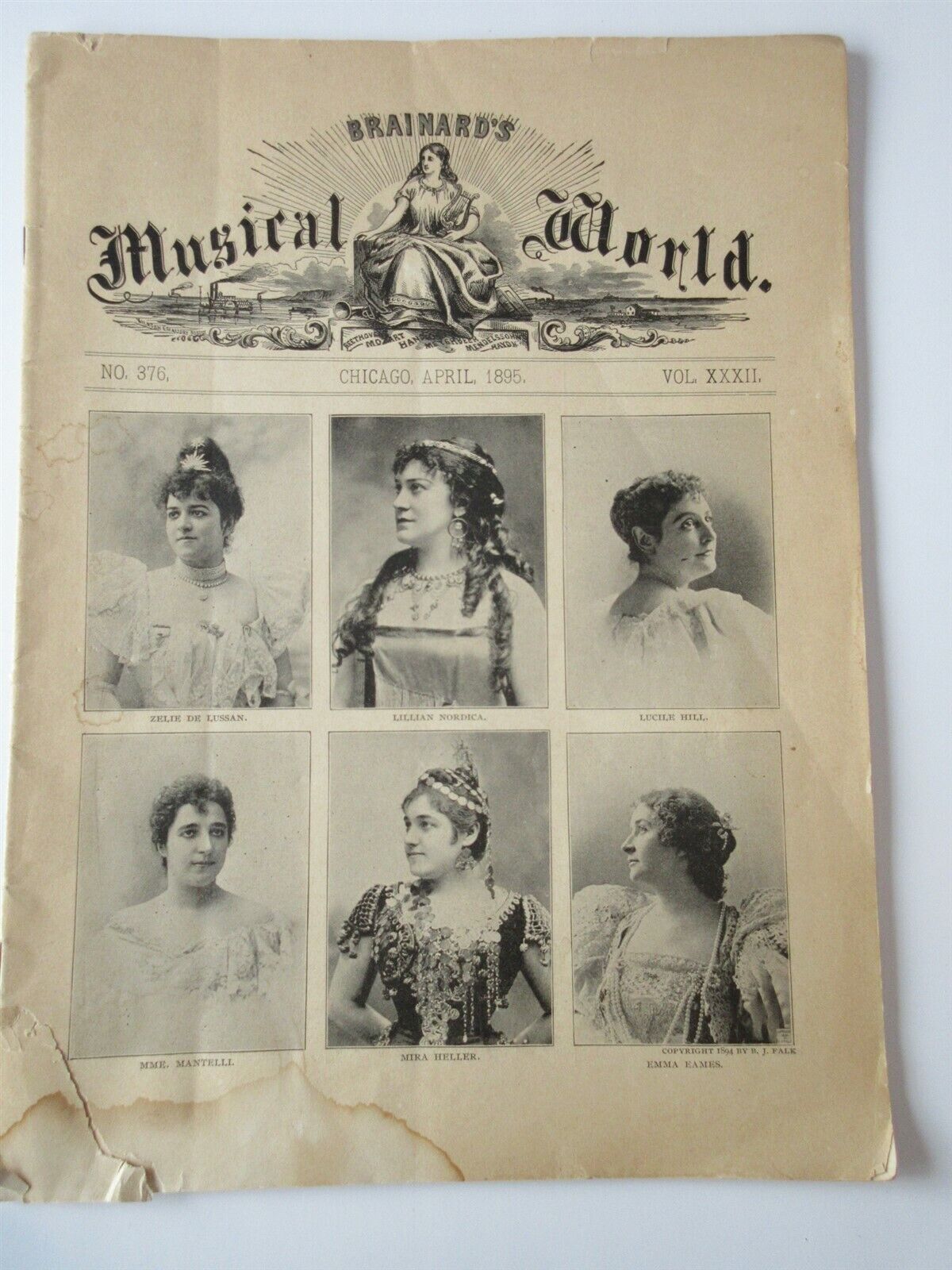 April 1895 Brainard\'s The Musical World Magazine Sheet Music Piano Book Antique