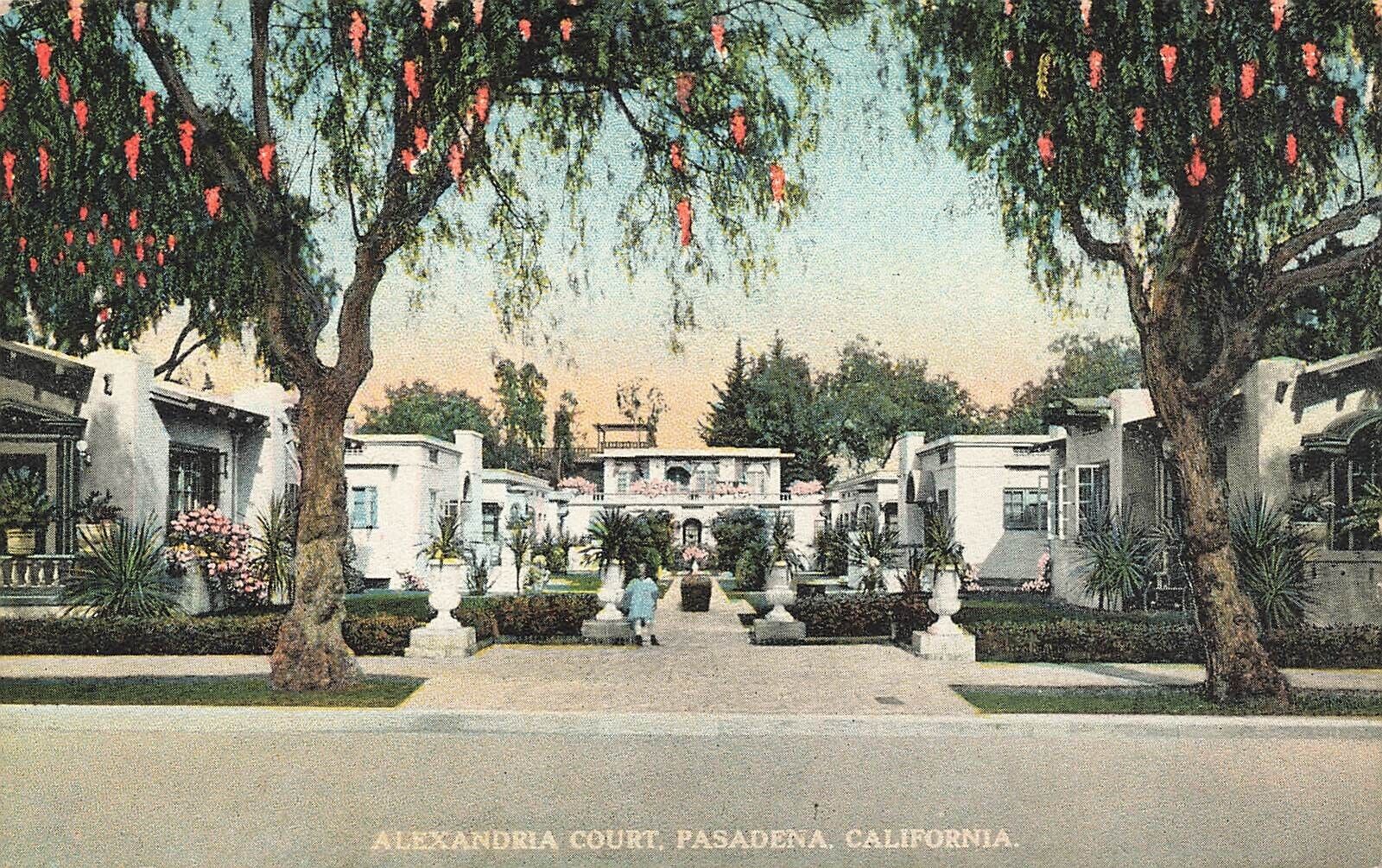 Pasadena CA Alexandria Court California  Old Vintage Postcard LP40