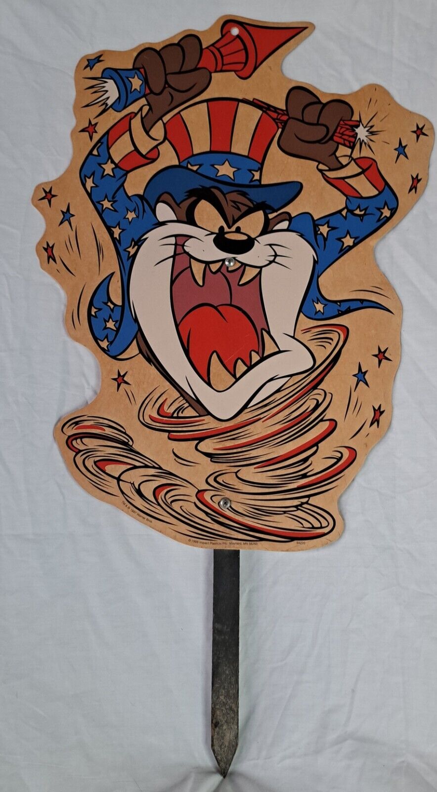 Vtg 1998 Tasmanian Devil Looney Tunes Lawn Art Warner Bros Tornado Sign