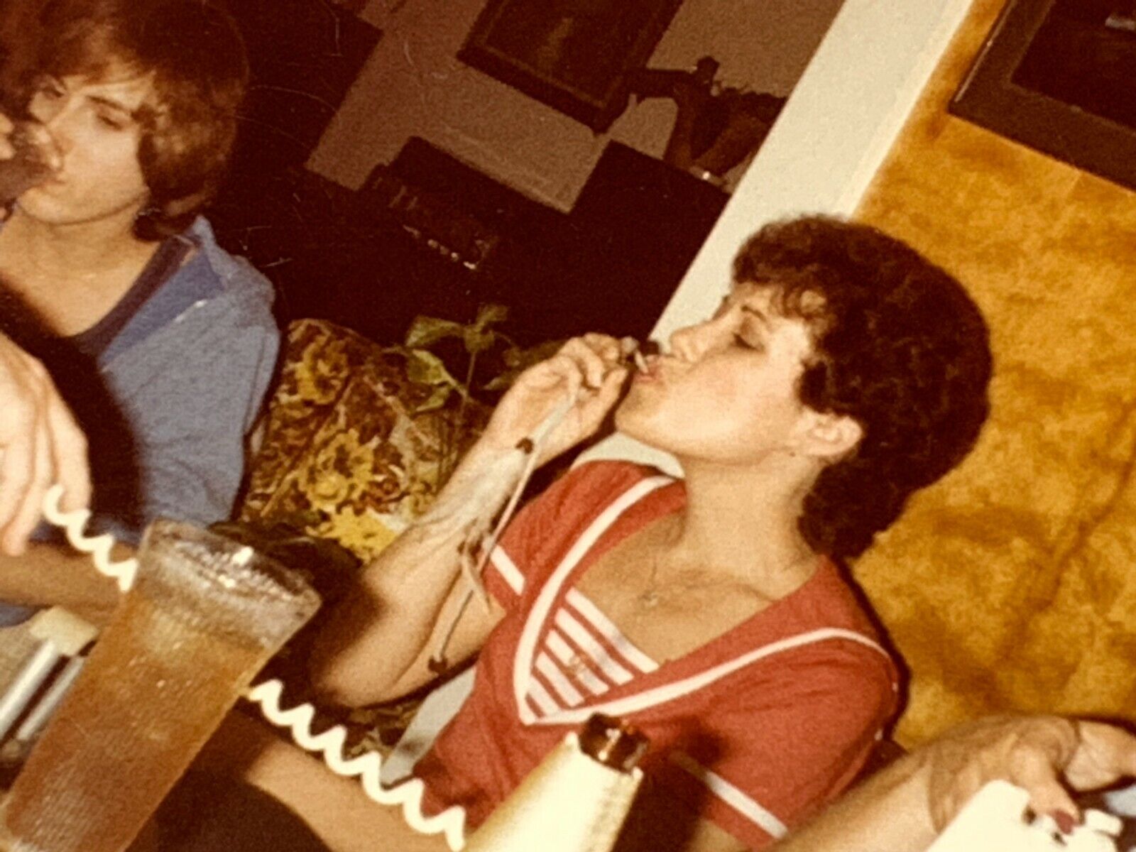 AVB)  Photograph 1970\'s Party Woman Smoking Joint Pot Roach Clip
