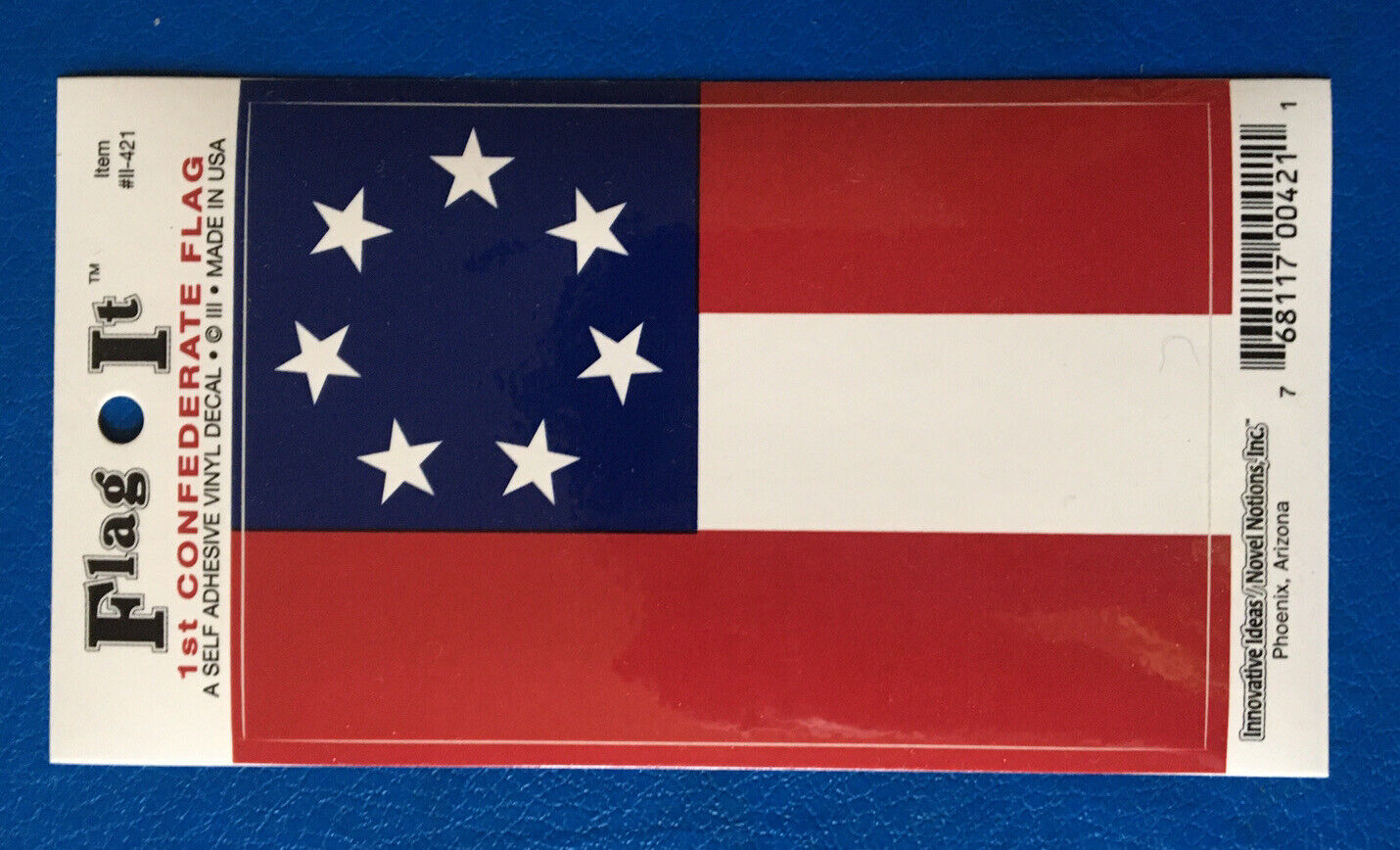 CIVIL WAR FIRST NATIONAL FLAG DECAL STICKER *7 STARS* 3 1/2” X 5” NEW