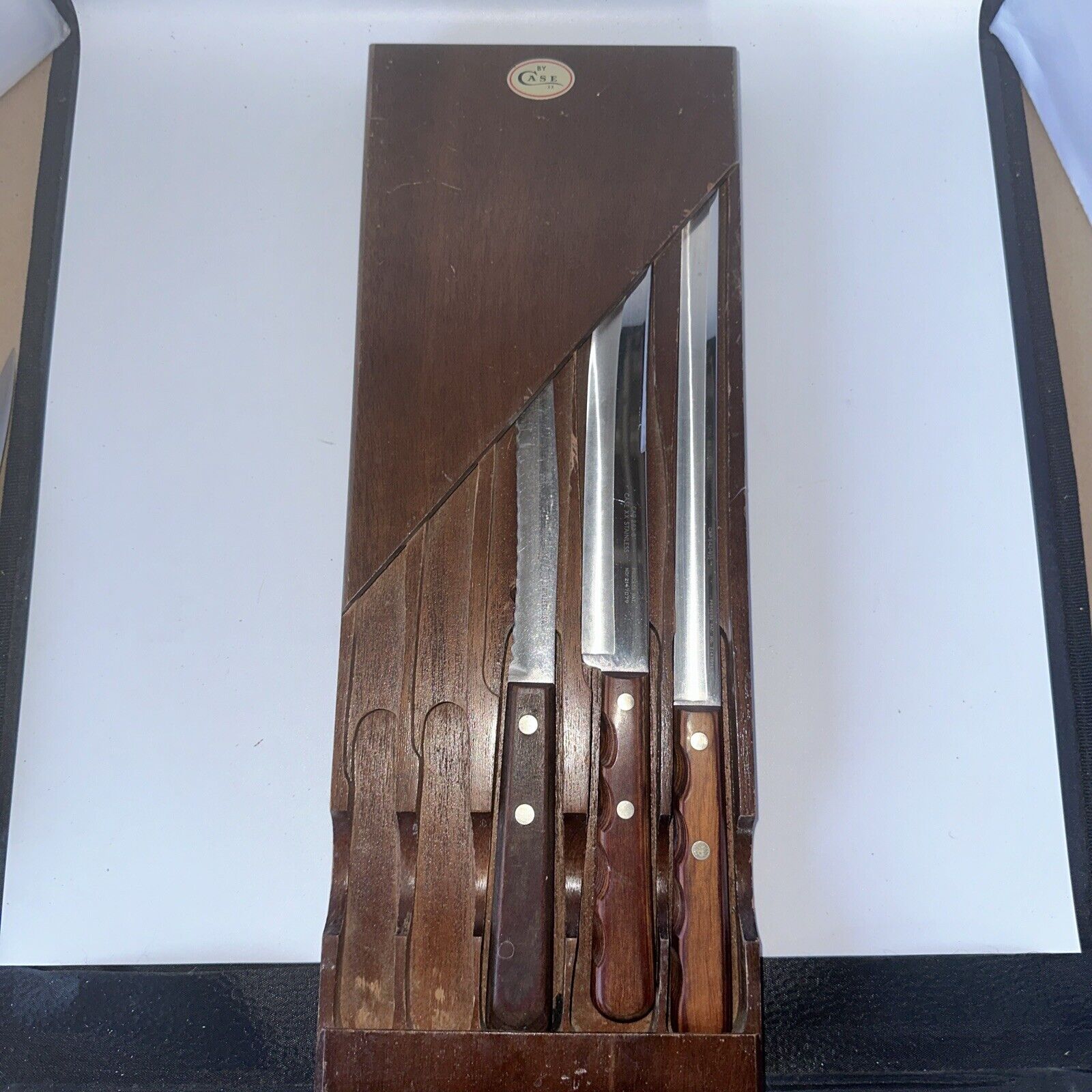 Case XX 3pc.Kitchen Knife Set w/ Storage Board Vintage Nice (5)