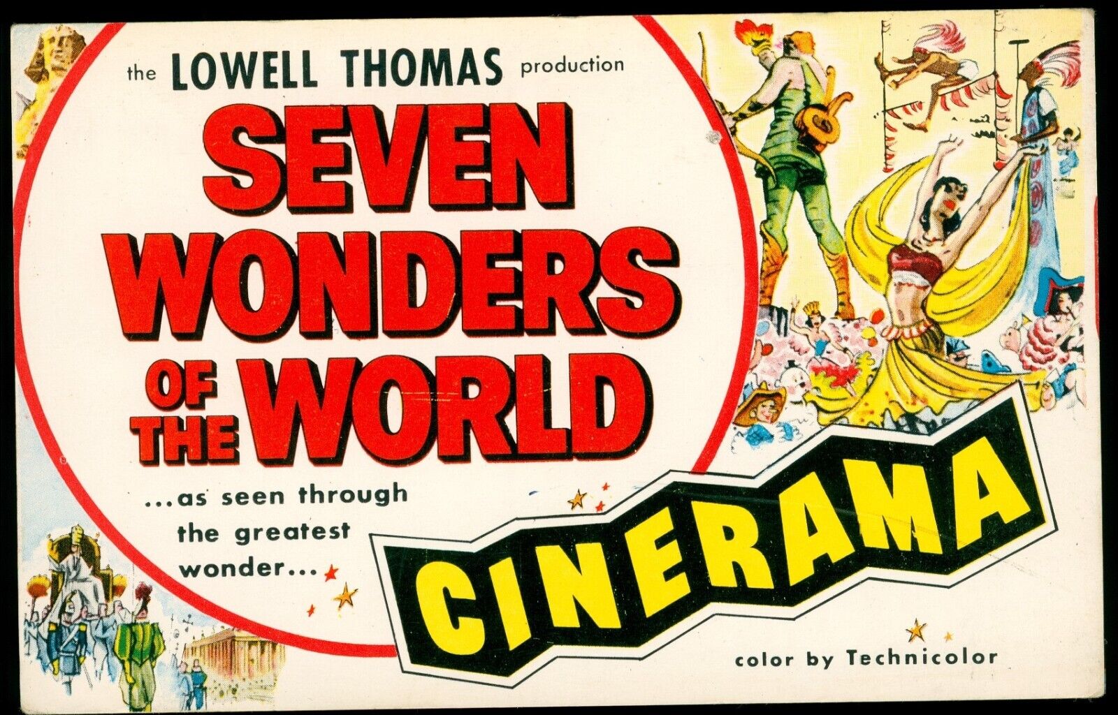 CINERAMA POSTCARD: Seven Wonders of the World - Cincinnati