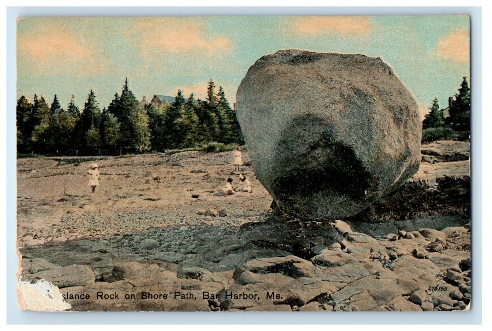 c1910's Balance Rock On Shore Path Bar Harbor Maine ME Unposted Antique Postcard