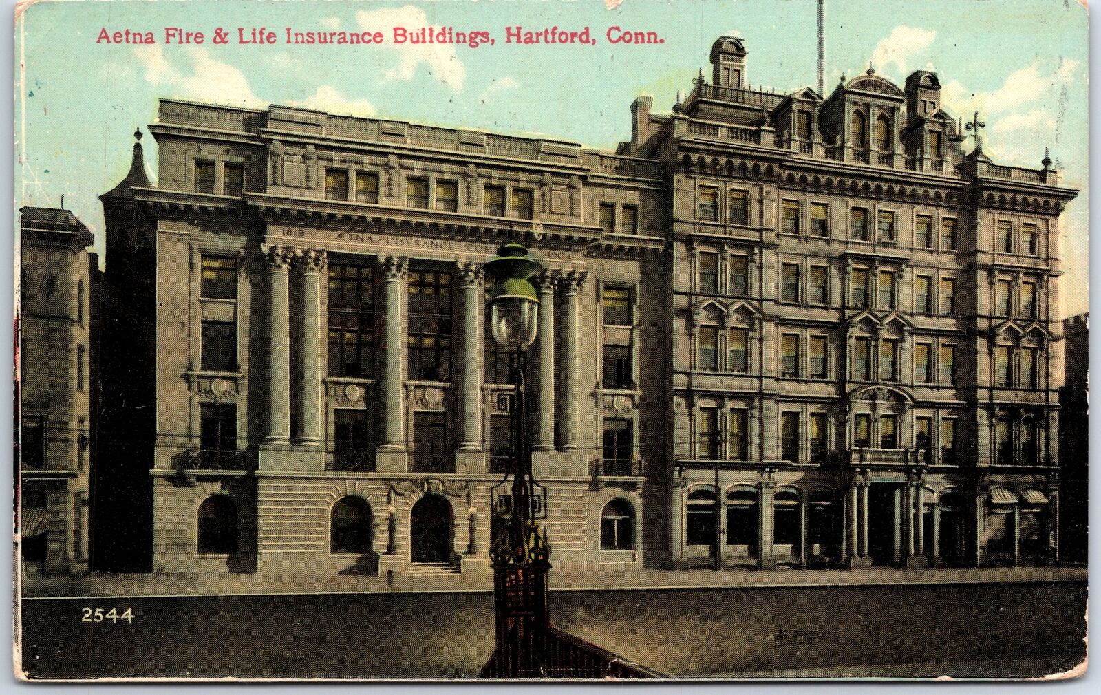 VINTAGE POSTCARD THE AETNA FIRE & LIFE INSURANCE BUILDINGS HARTFORD CONNECTICUT