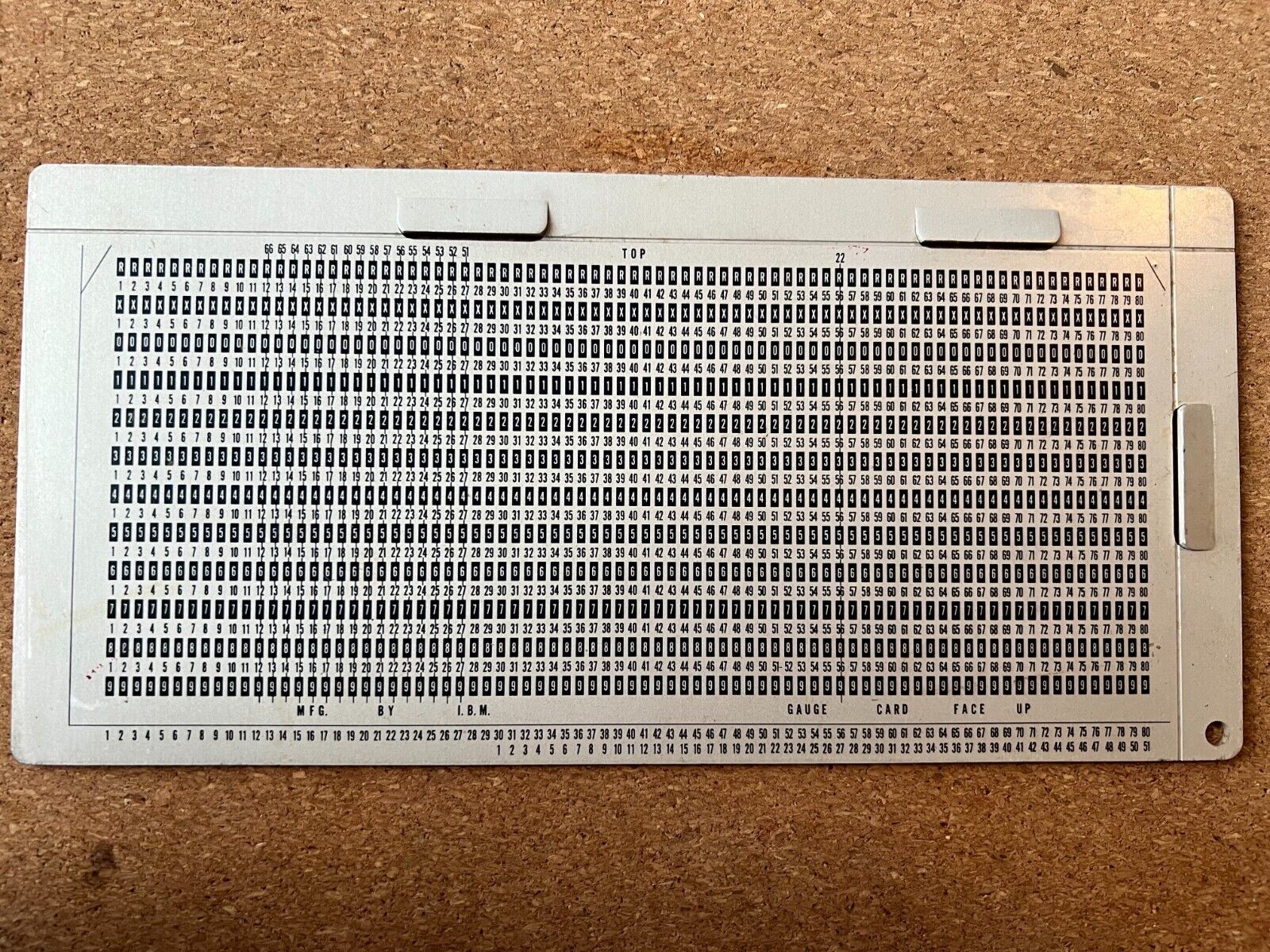 VINTAGE IBM COMPUTER METAL GAUGE - CARD PUNCHING EQUIPMENT - PUNCH CARD PLATE
