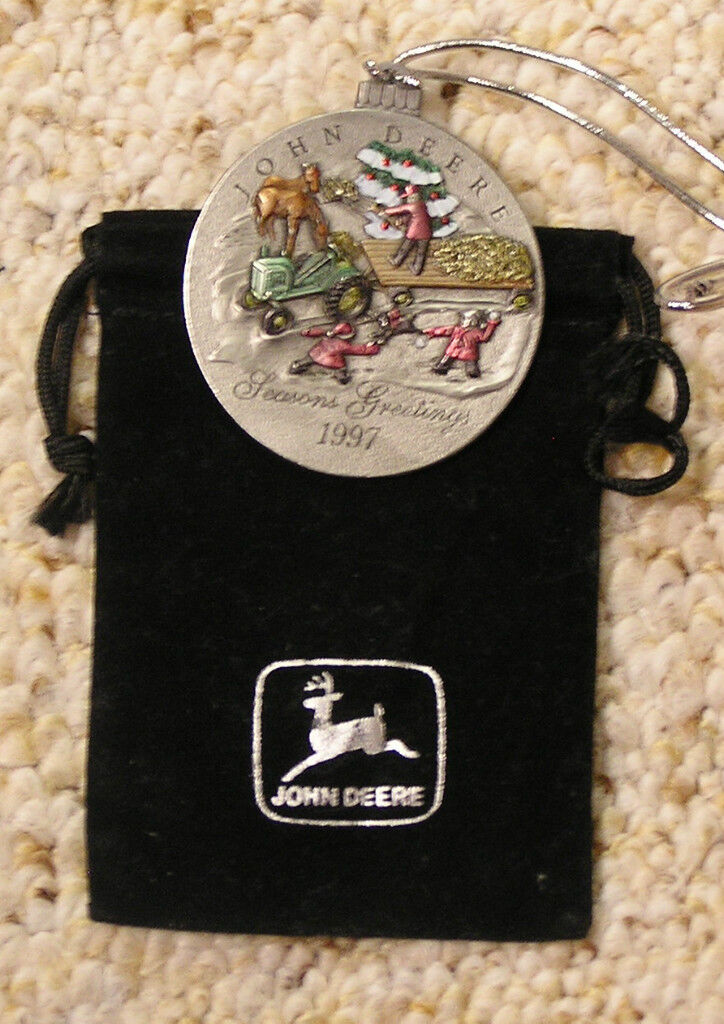 NOS-#2 in this series -- 1997 John Deere Pewter Christmas Ornament -  RARE