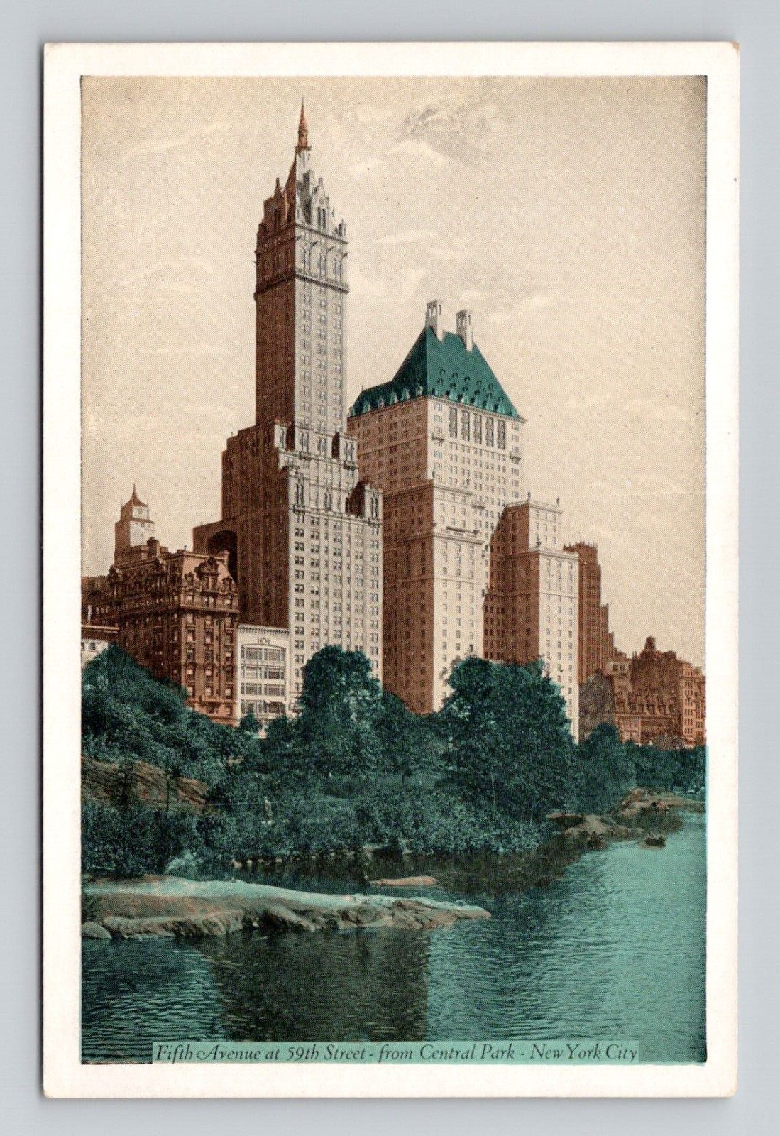 Postcard Fifth Avenue from Central Park New York City NY, Vintage Chrome N15