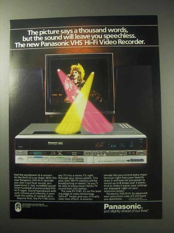 1985 Panasonic PV-1740 VHS Hi-Fi Recorder Ad