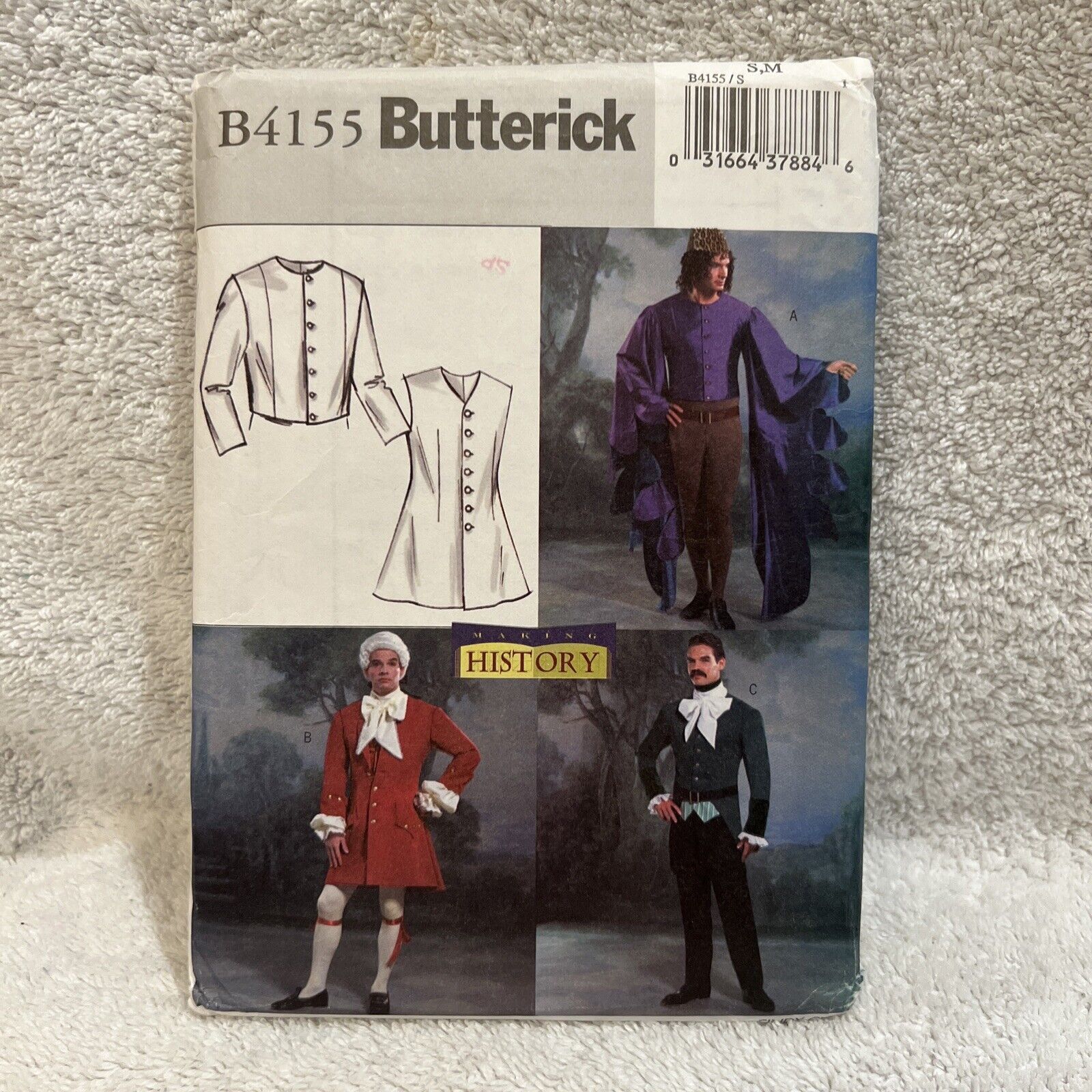 Uncut Discontinued Butterick History Pattern B4155 Size S, M