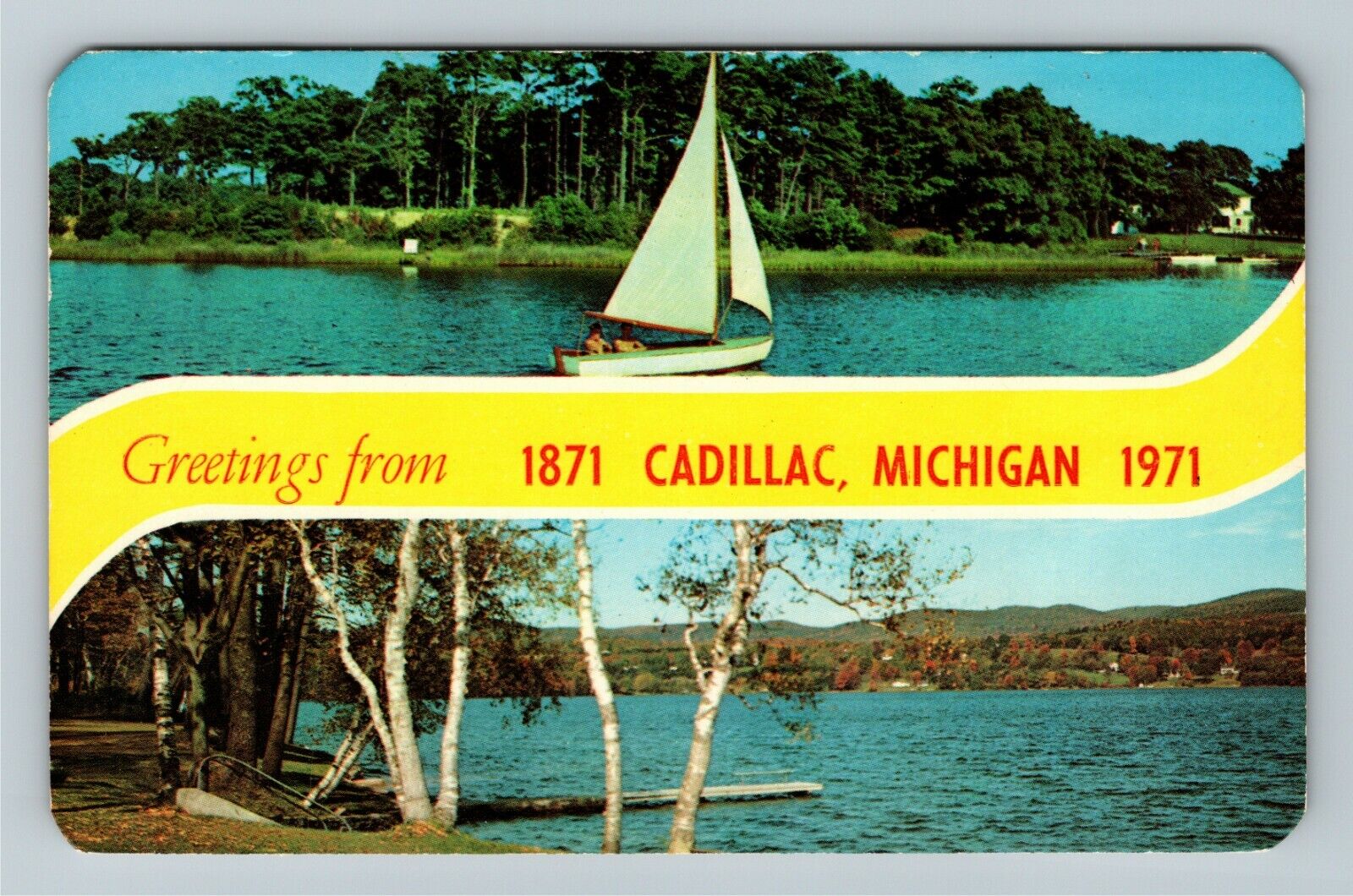 Cadillac MI-Michigan, 1871 General Greetings, Vintage Postcard