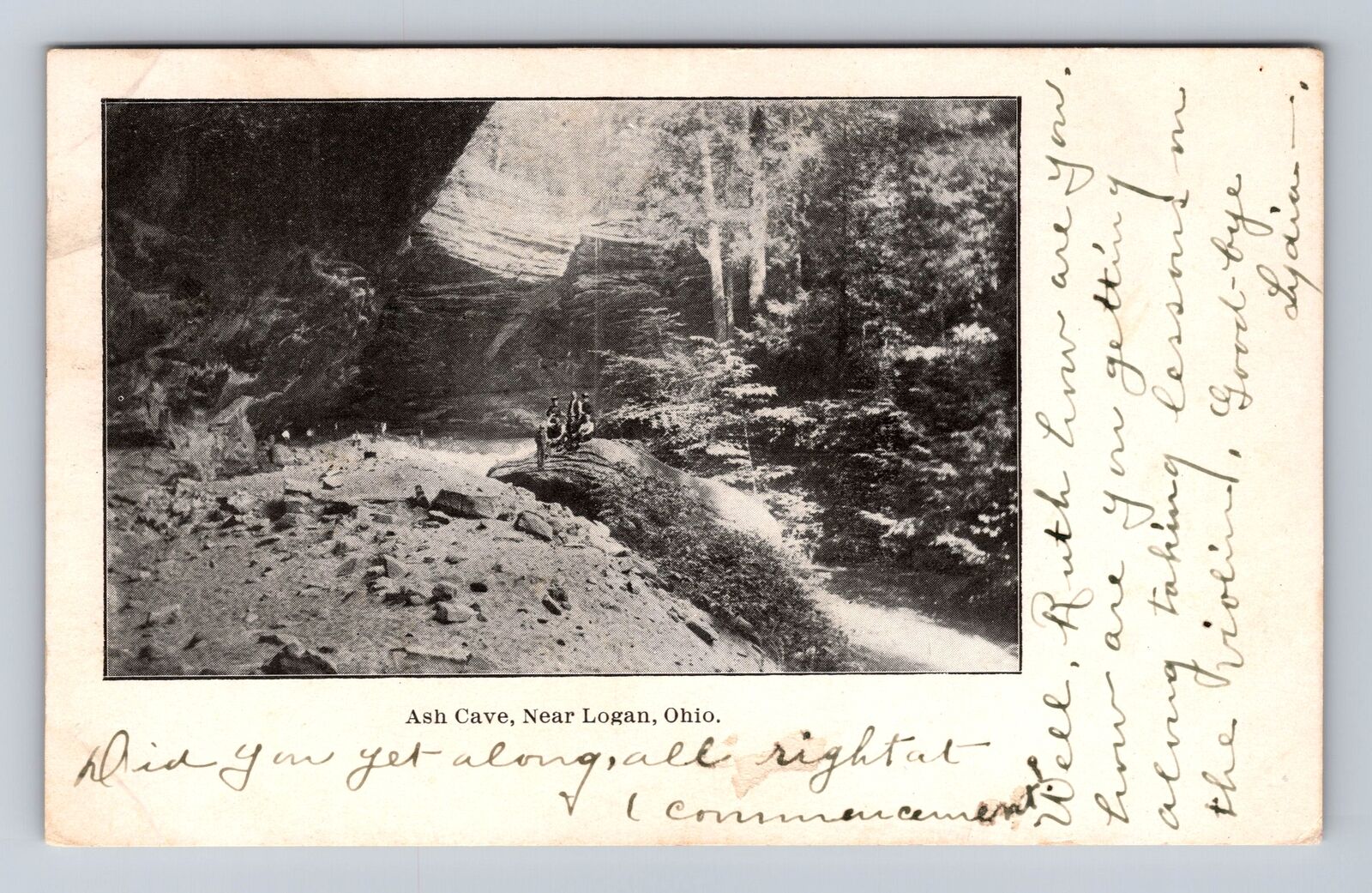 Logan OH-Ohio, Ash Cave, Scenic View, Antique, Vintage c1907 Postcard