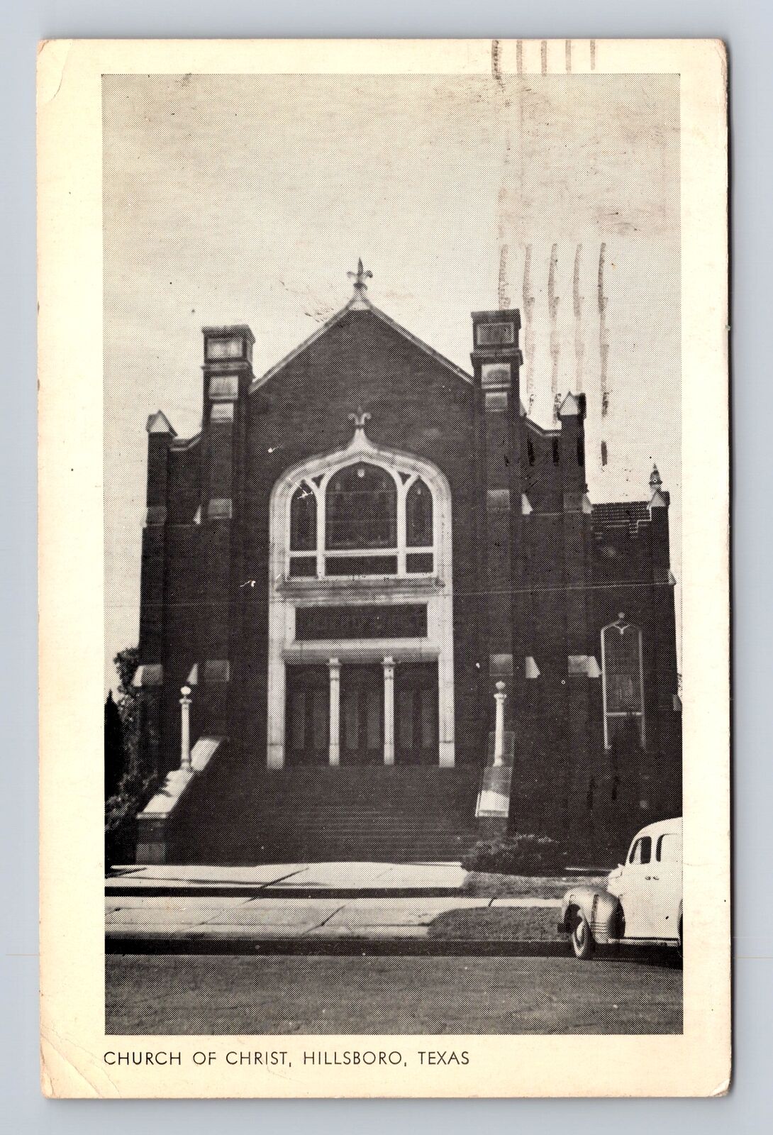 Hillsboro TX-Texas, Church of Christ, Antique Vintage c1951 Souvenir Postcard