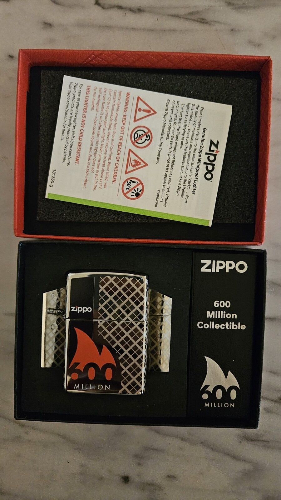 Zippo 600th Million Collectible Limited Edition Chrome /20000 Worldwide
