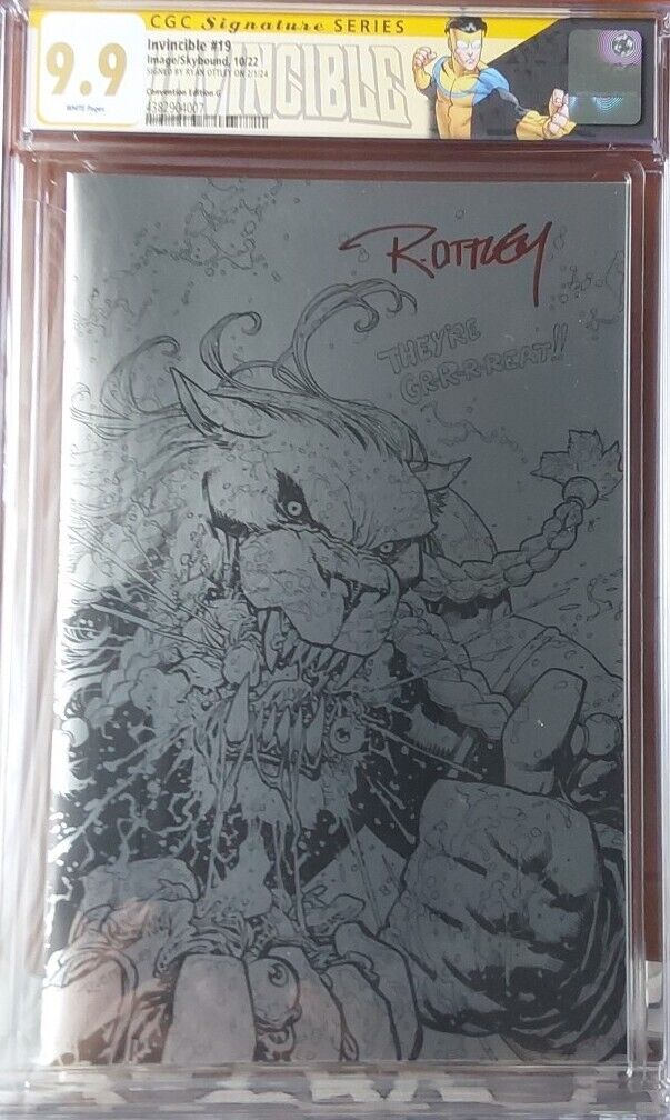 Invincible #19 Cover G Silver Foil Virgin NYCC CGC SS 9.9 Signed by Ryan Ottley