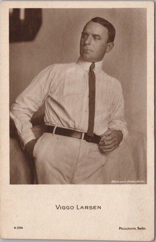 Vintage VIGGO LARSEN Real Photo RPPC Postcard Danish Movie Actor c1940s Unused