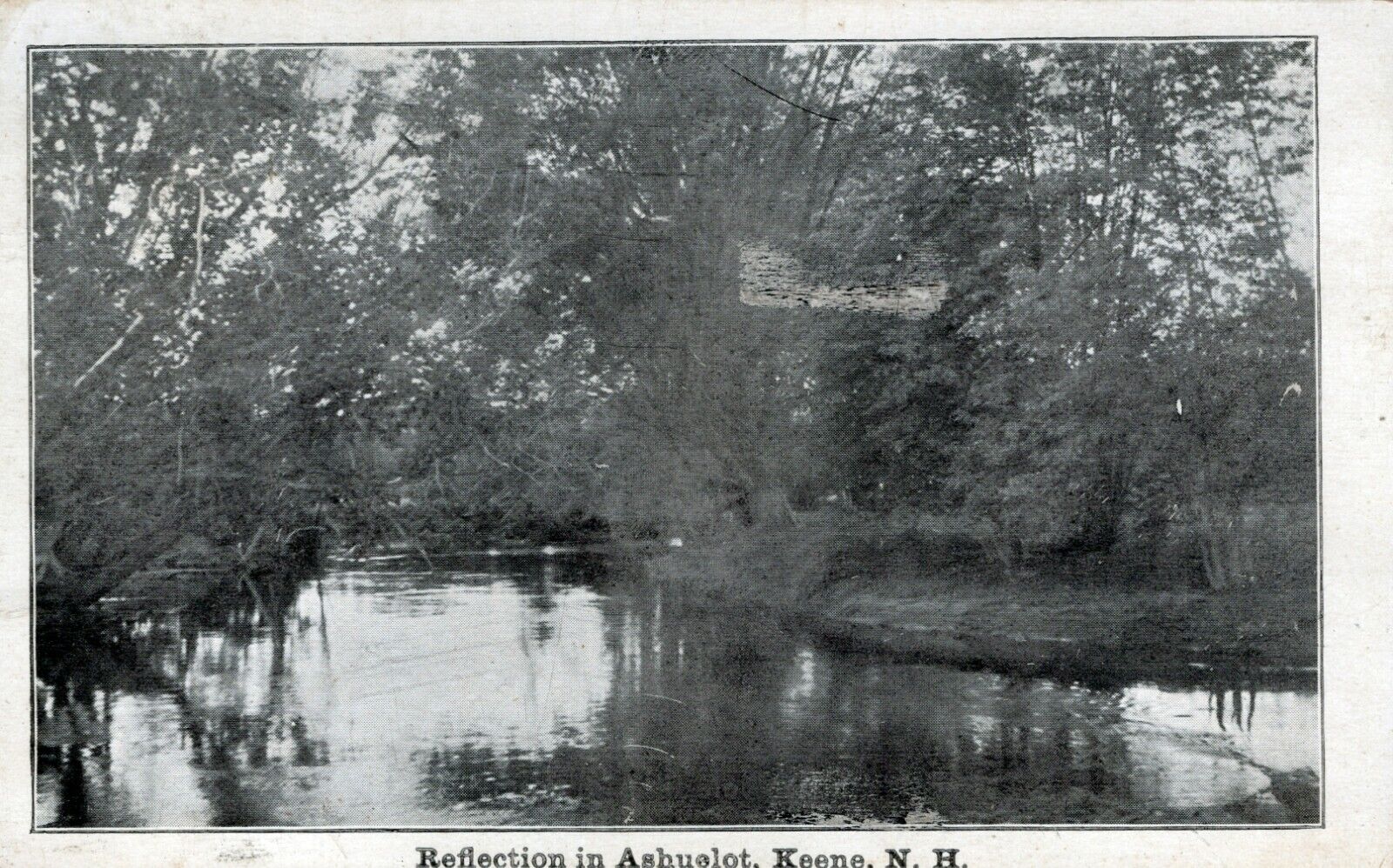 RPPC Reflection in Ashuelot Keene New Hampshire Posted in 1913 Postcard