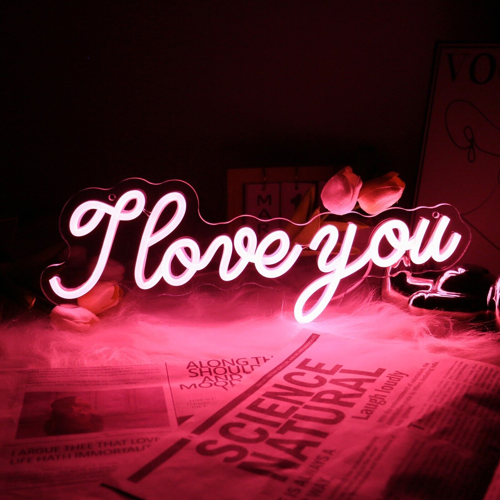 I Love You leter Neon Sign  Perfect for Home, Weddings & Valentines Day