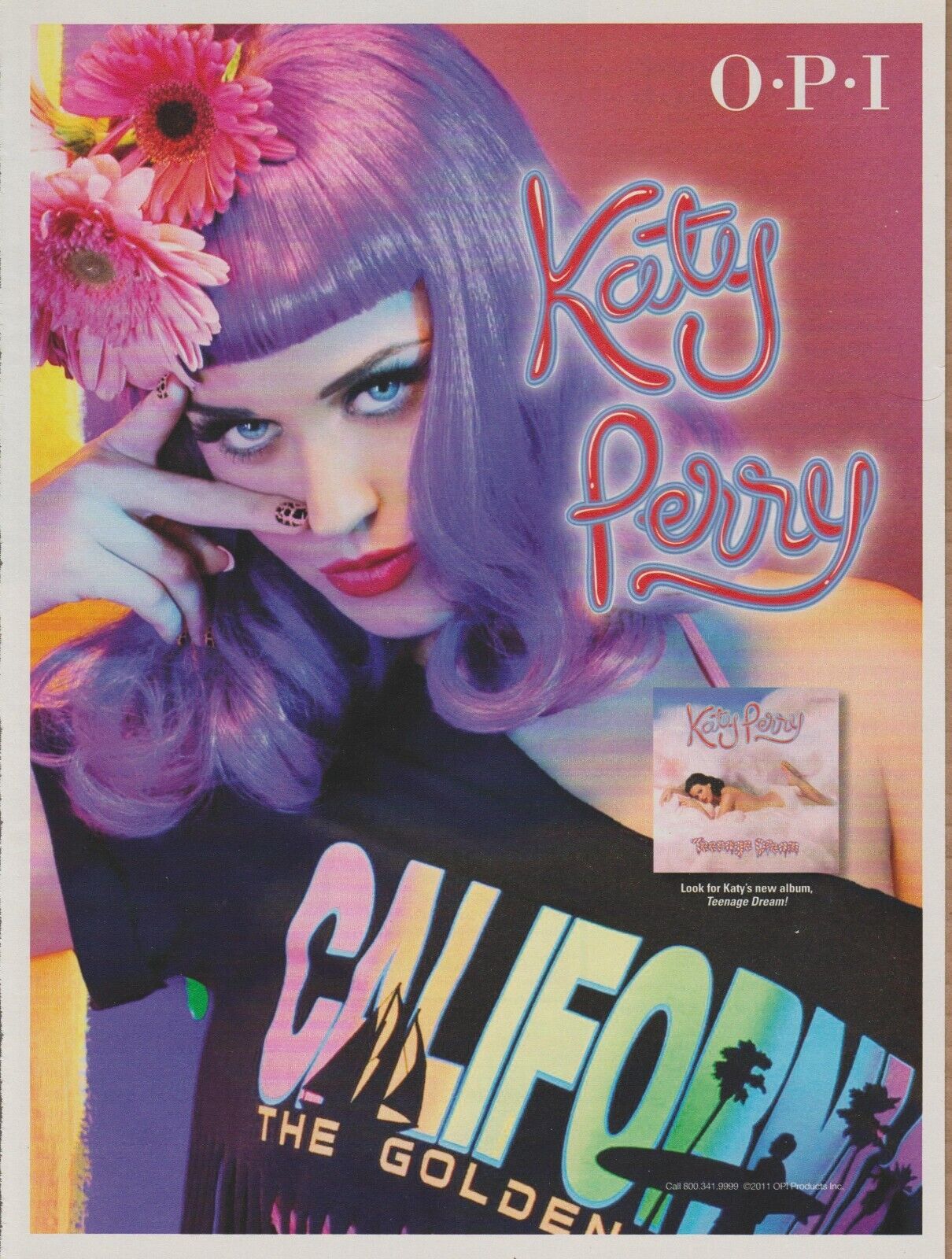 2011 O-P-I Nail Polish - Katy Perry - Teenage Dream Album Promo - Print Ad Photo