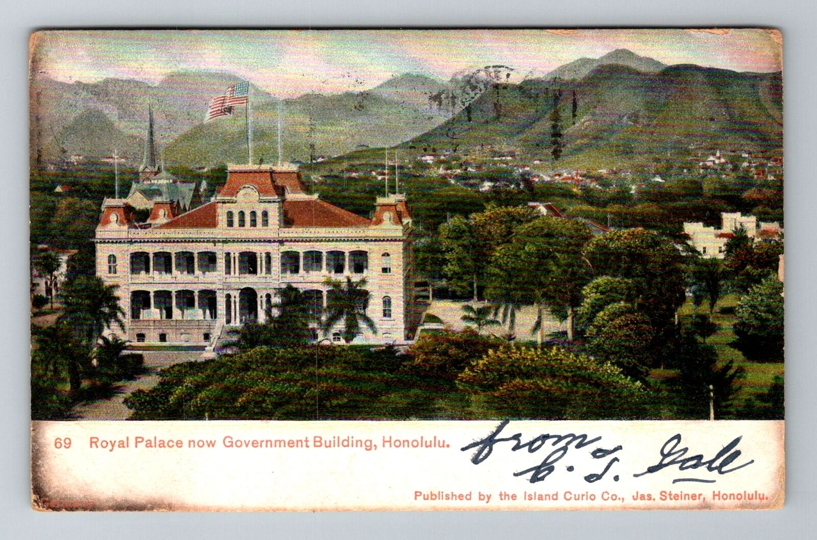 Honolulu HI-Hawaii, Royal Palace, Government Building, Vintage c1900 Postcard