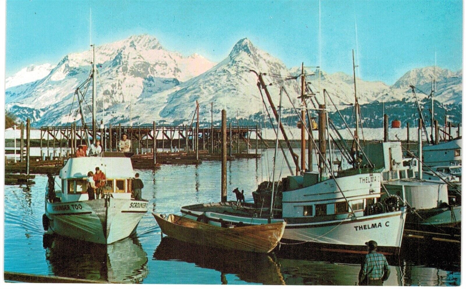 Valdez AK Small Boat Harbor Sports Commercial 1950s Chrome MINT 