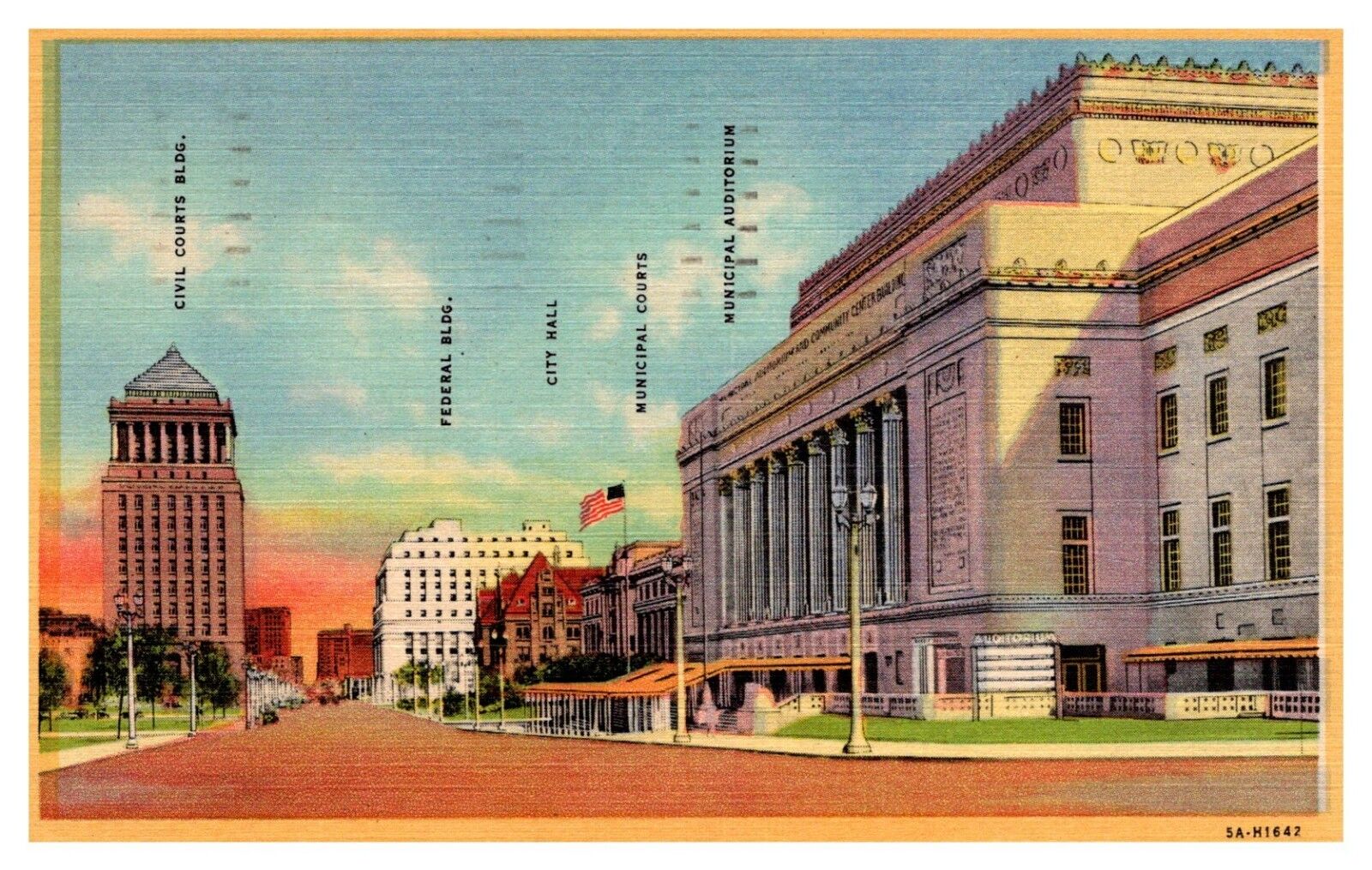 Memorial Plaza St. Louis Missouri Linen Postcard