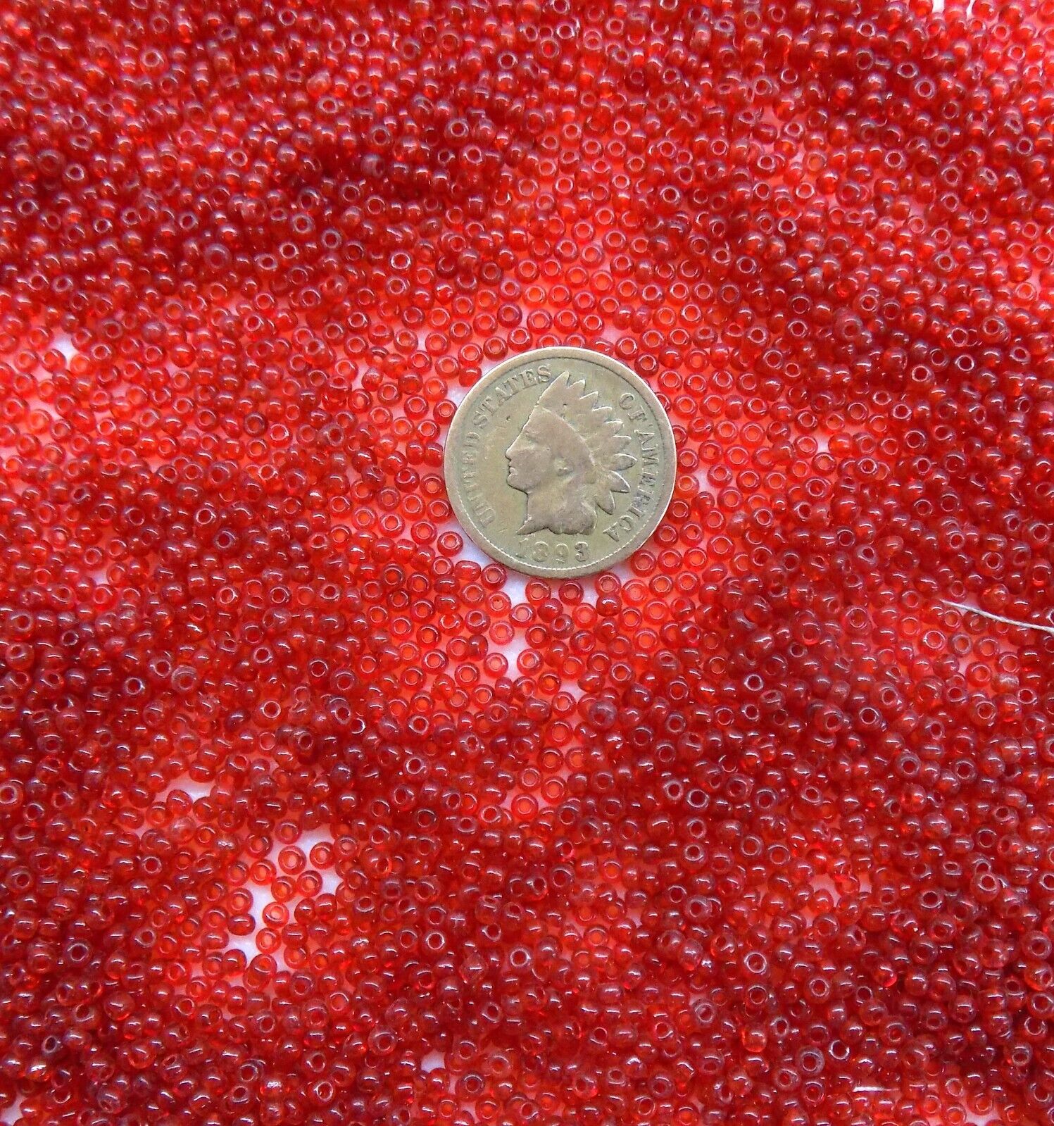 1/4# Pound RARE 11/0 Cranberry Rose Antique African Beads Venetian Trade V 99