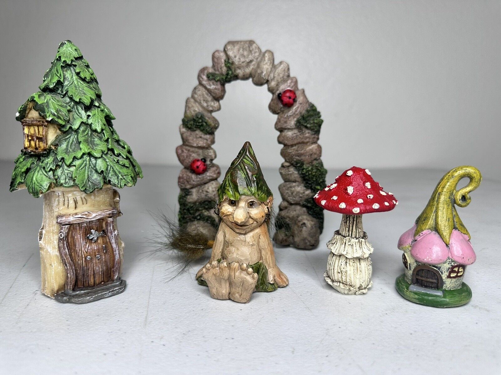 Rare Vintage Norwegian Troll & Enchanted Garden Decor Fantasy Collectors Set