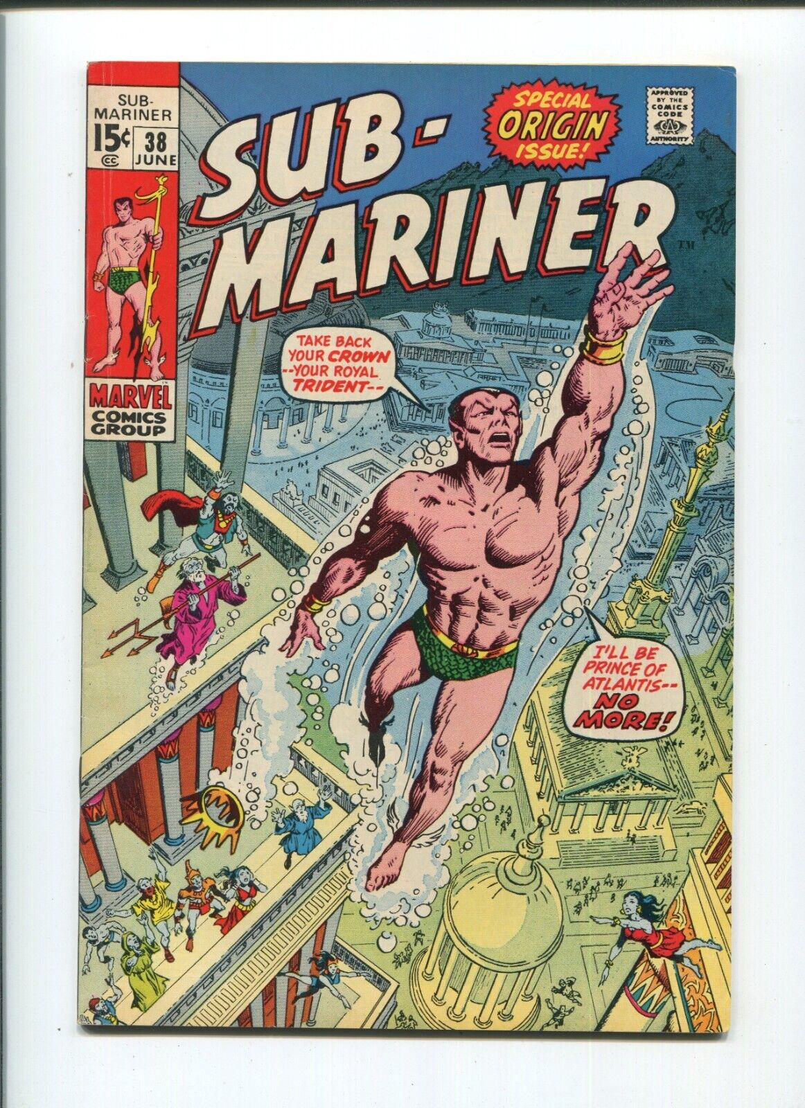 Marvel - Sub-Mariner #38 - June 1971 - Prince Namor/Special Origin Issue - VF-
