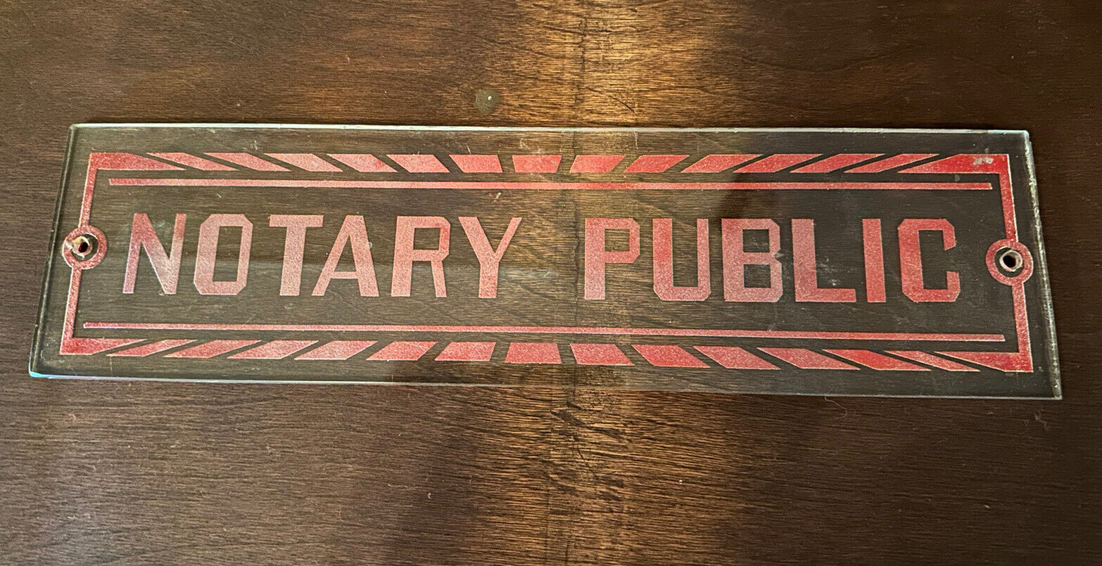 1920s Public Notary Bar Cafe Diner Advertising Glass Sign Smaltz Rare trade Law